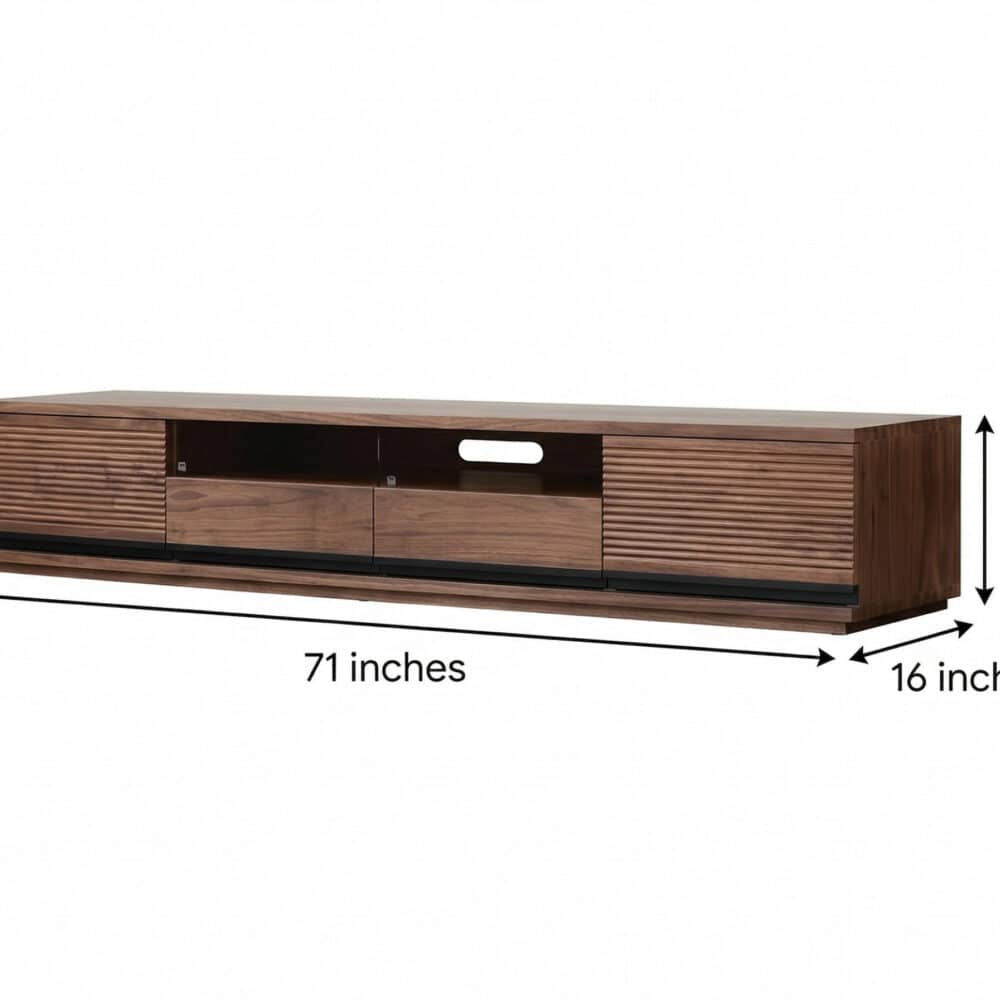 Brown Walnut Wood Drawers Rectangle 2 Tiers TV Stand - dimensions - 相册图 #7 2 Brown Walnut Wood Drawers Rectangle 2 Tiers TV Stand 相册图 #7 dimensions