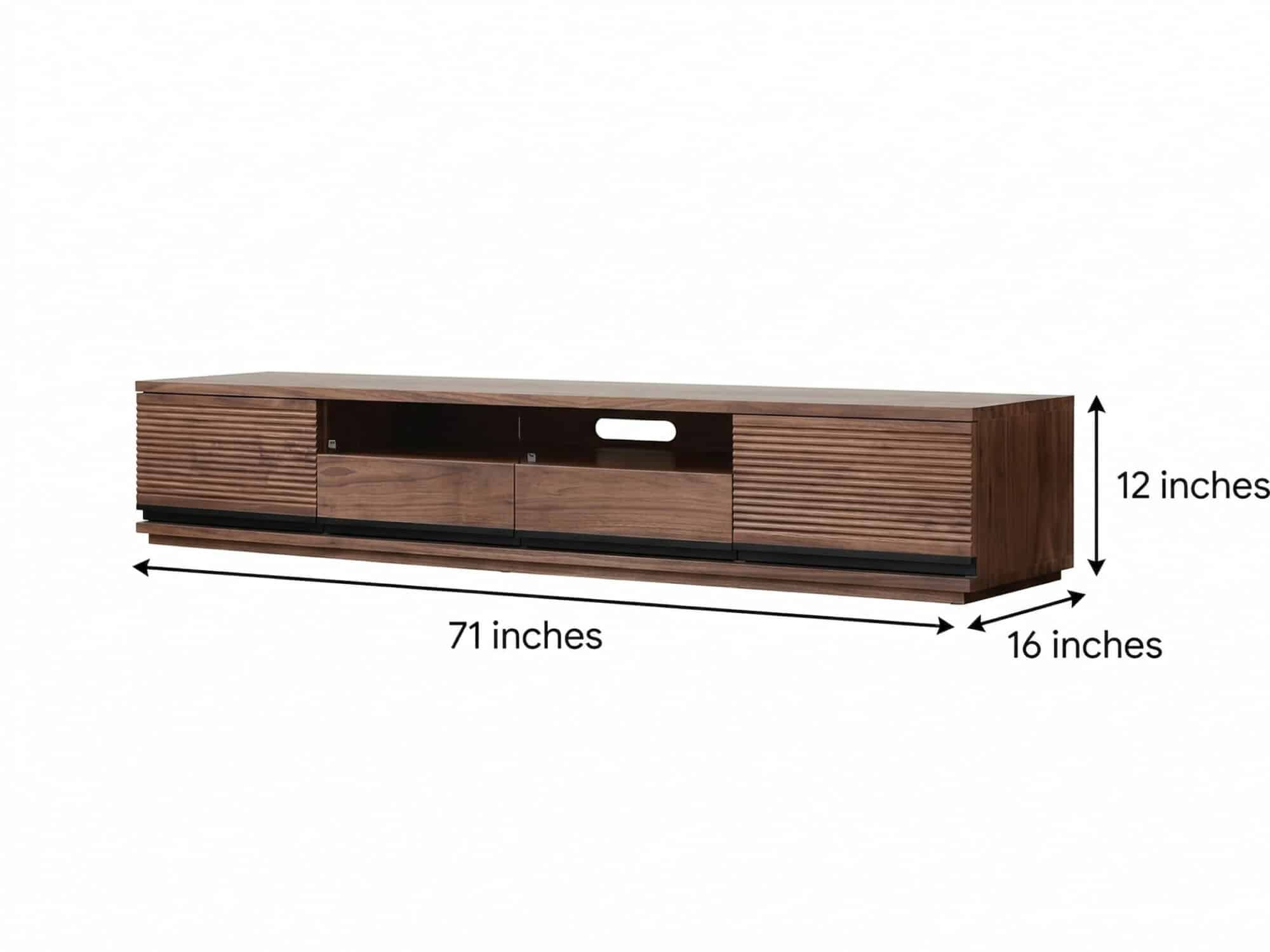 Brown Walnut Wood Drawers Rectangle 2 Tiers TV Stand - dimensions - 相册图 #7 2 Brown Walnut Wood Drawers Rectangle 2 Tiers TV Stand 相册图 #7 dimensions