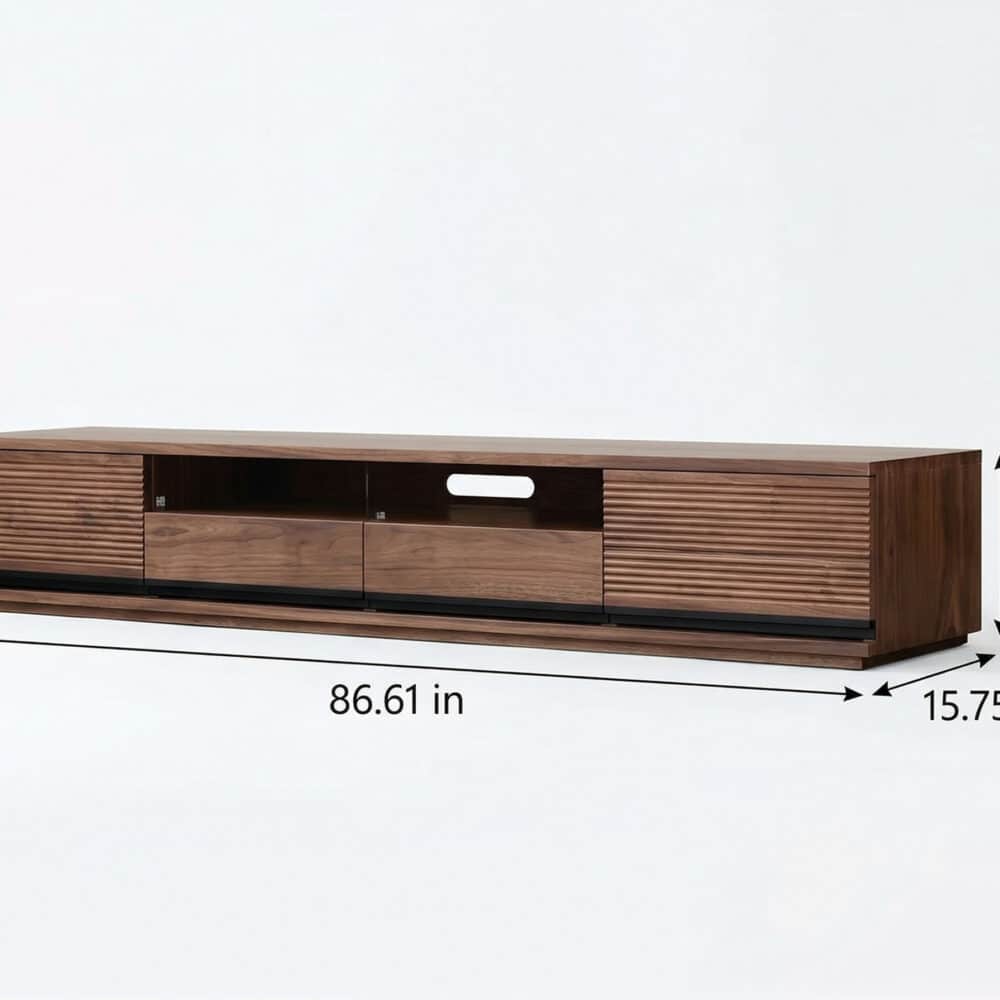 Brown Walnut Wood Drawers Rectangle 2 Tiers TV Stand - dimensions - 相册图 #9 2 Brown Walnut Wood Drawers Rectangle 2 Tiers TV Stand 相册图 #9 dimensions