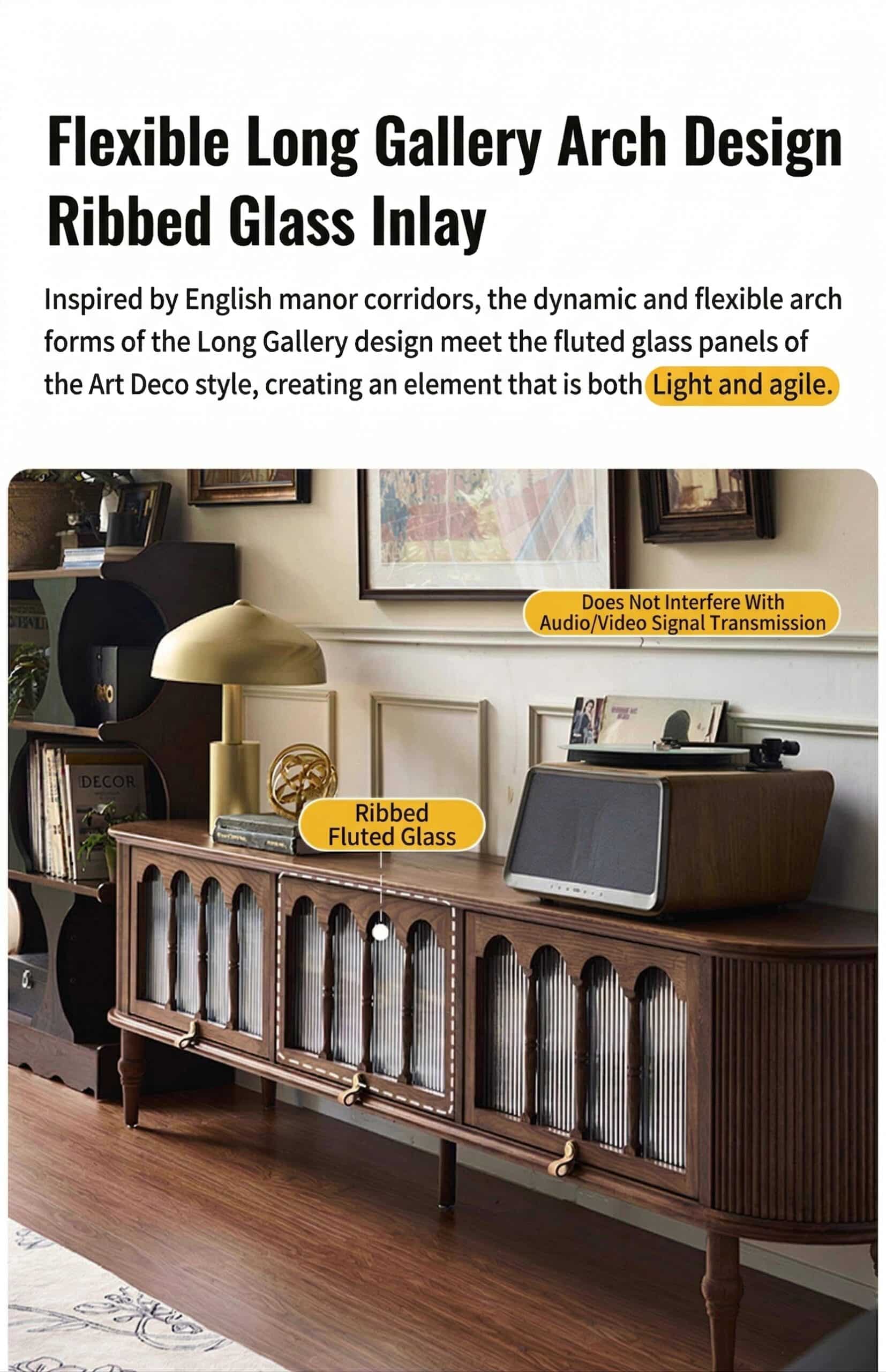 French Vintage Solid Wood TV Stand: Mid-Century Modern Media Console 手动上传图 translated