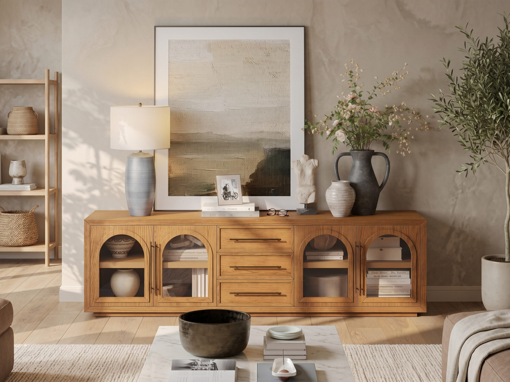 Lira Oak Media Console 相册图 #1 scene