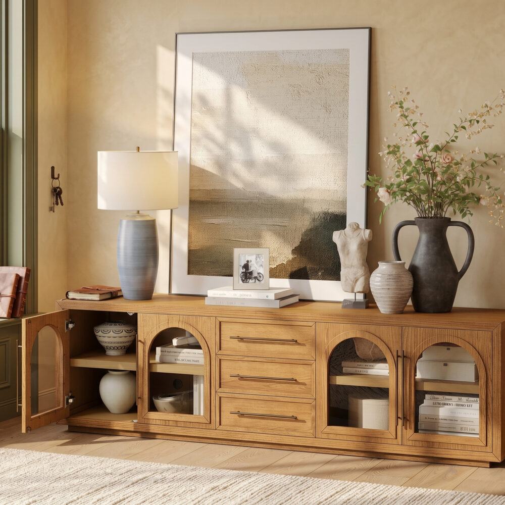 Lira Oak Media Console 相册图 #2 scene