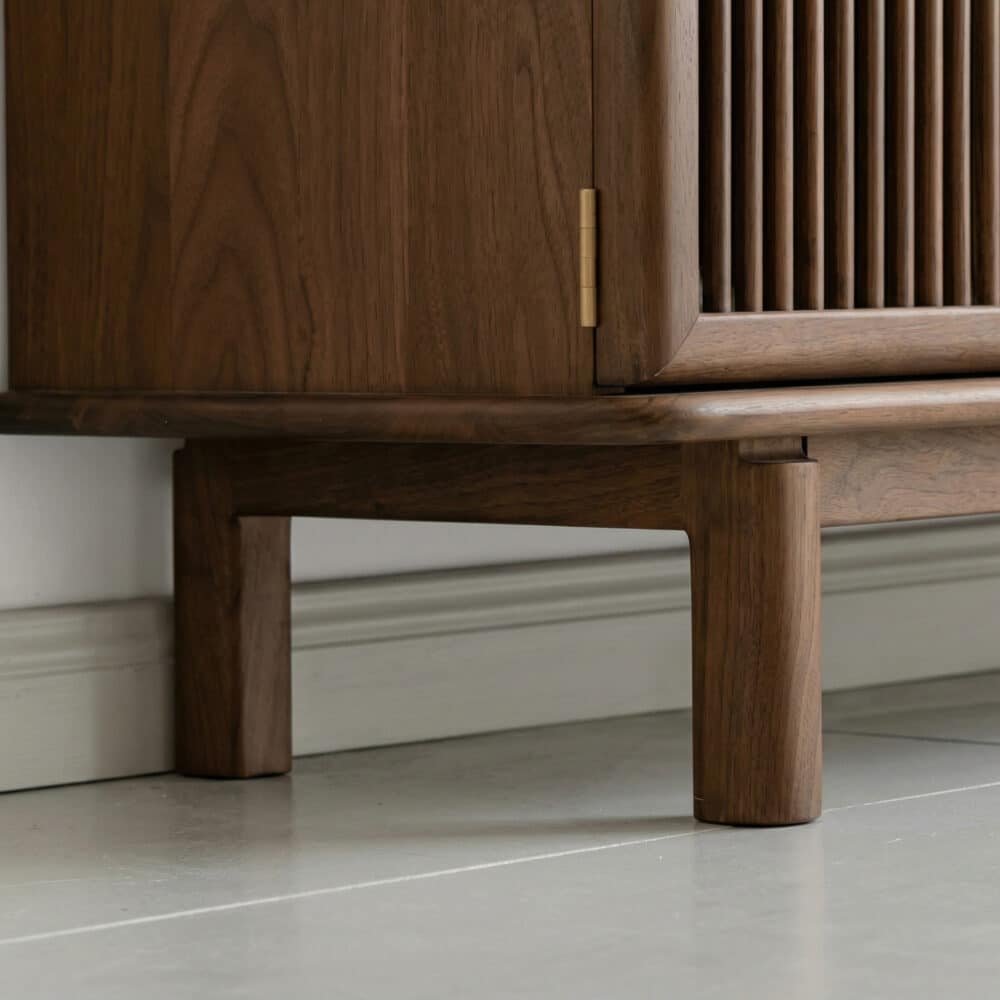 Mid-Century Modern Walnut Wood TV Stand with Cabinet - resized - 相册图 #4 Mid-Century Modern Walnut Wood TV Stand with Cabinet 相册图 #4 resized