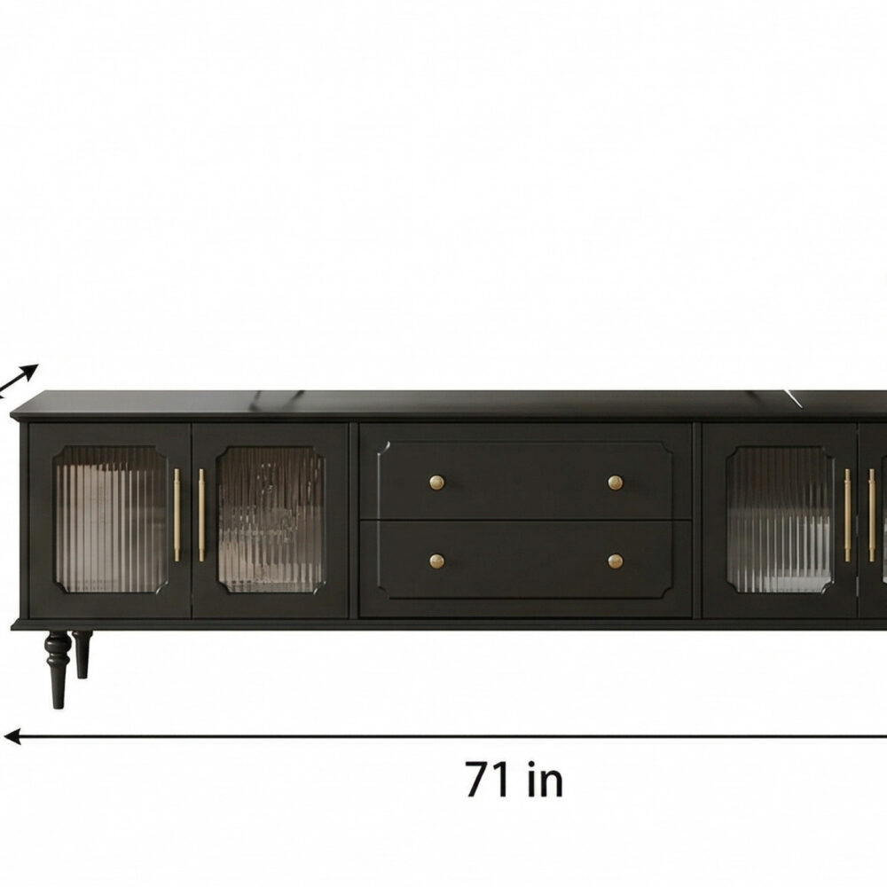 Mid-Century Modern Wood Black Drawers Long TV Stand - dimensions - 相册图 #8 2 Mid-Century Modern Wood Black Drawers Long TV Stand 相册图 #8 dimensions
