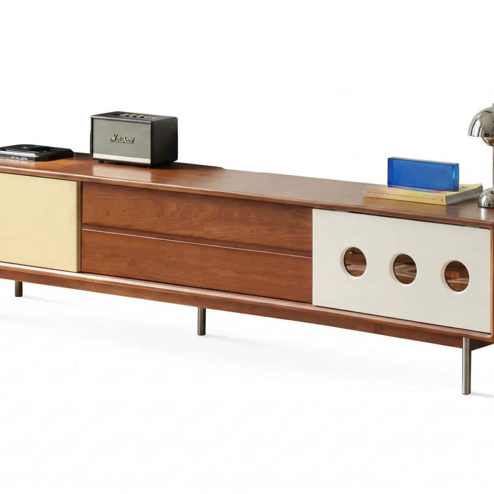 Mid-Century Modern Wood TV Stand with Drawers Storage - resized - 相册图 #1 Mid-Century Modern Wood TV Stand with Drawers Storage 相册图 #1 resized