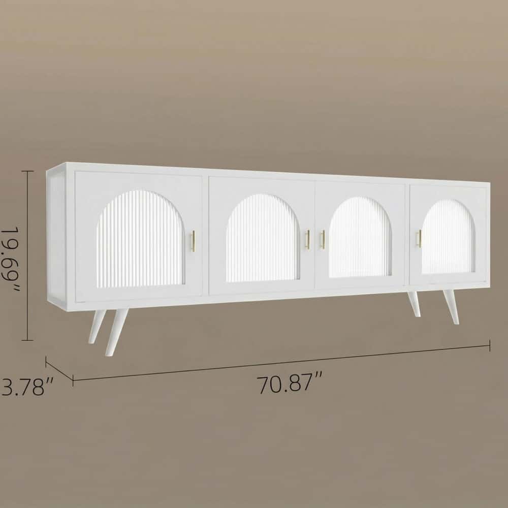 Minimalist TV Cabinet with Iron Frame & Glass Doors Modern Storage Console - resized - 相册图 #9 Minimalist TV Cabinet with Iron Frame & Glass Doors Modern Storage Console 相册图 #9 resized