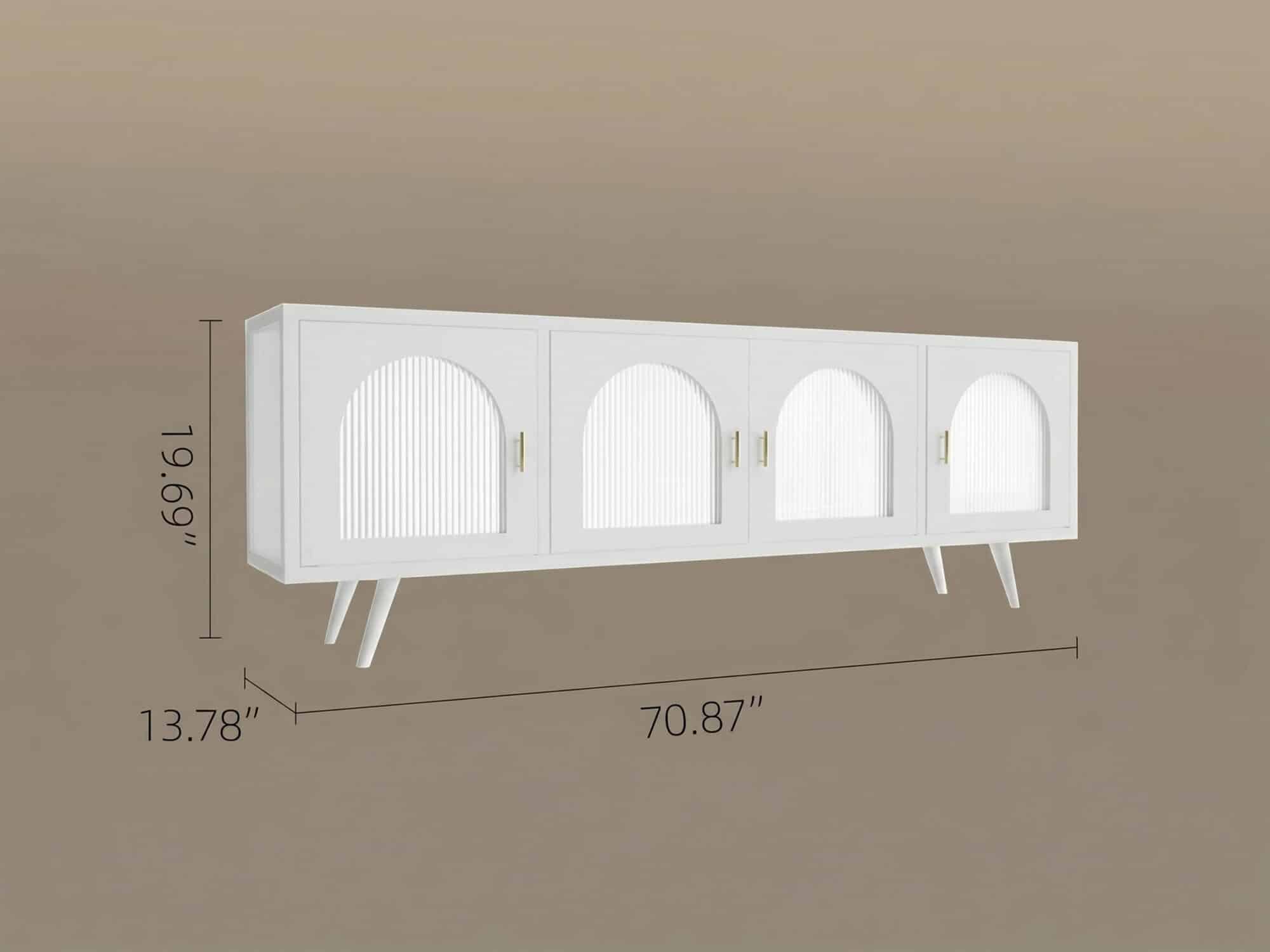 Minimalist TV Cabinet with Iron Frame & Glass Doors Modern Storage Console - resized - 相册图 #9 Minimalist TV Cabinet with Iron Frame & Glass Doors Modern Storage Console 相册图 #9 resized