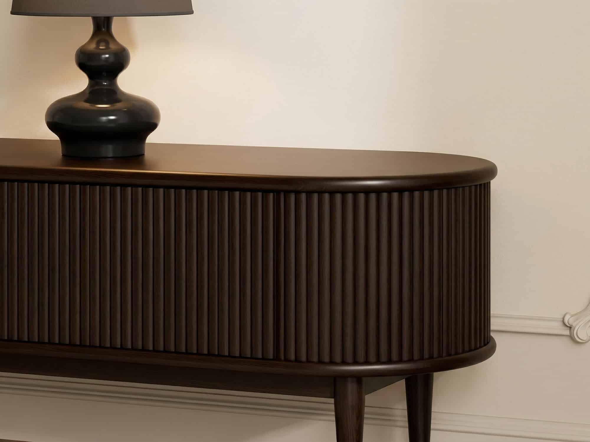 Modern Black TV Stand Console Table with Arched Glass Doors - resized - 相册图 #8 Modern Black TV Stand Console Table with Arched Glass Doors 相册图 #8 resized