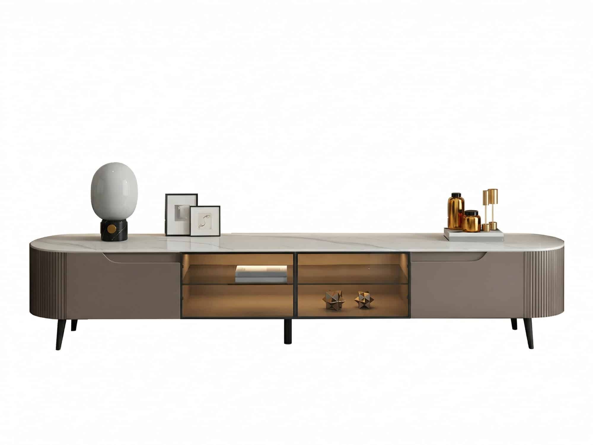 Modern Grey Stone Drawers Shelves Long Length TV Stand - resized - 相册图 #4 Modern Grey Stone Drawers Shelves Long Length TV Stand 相册图 #4 resized