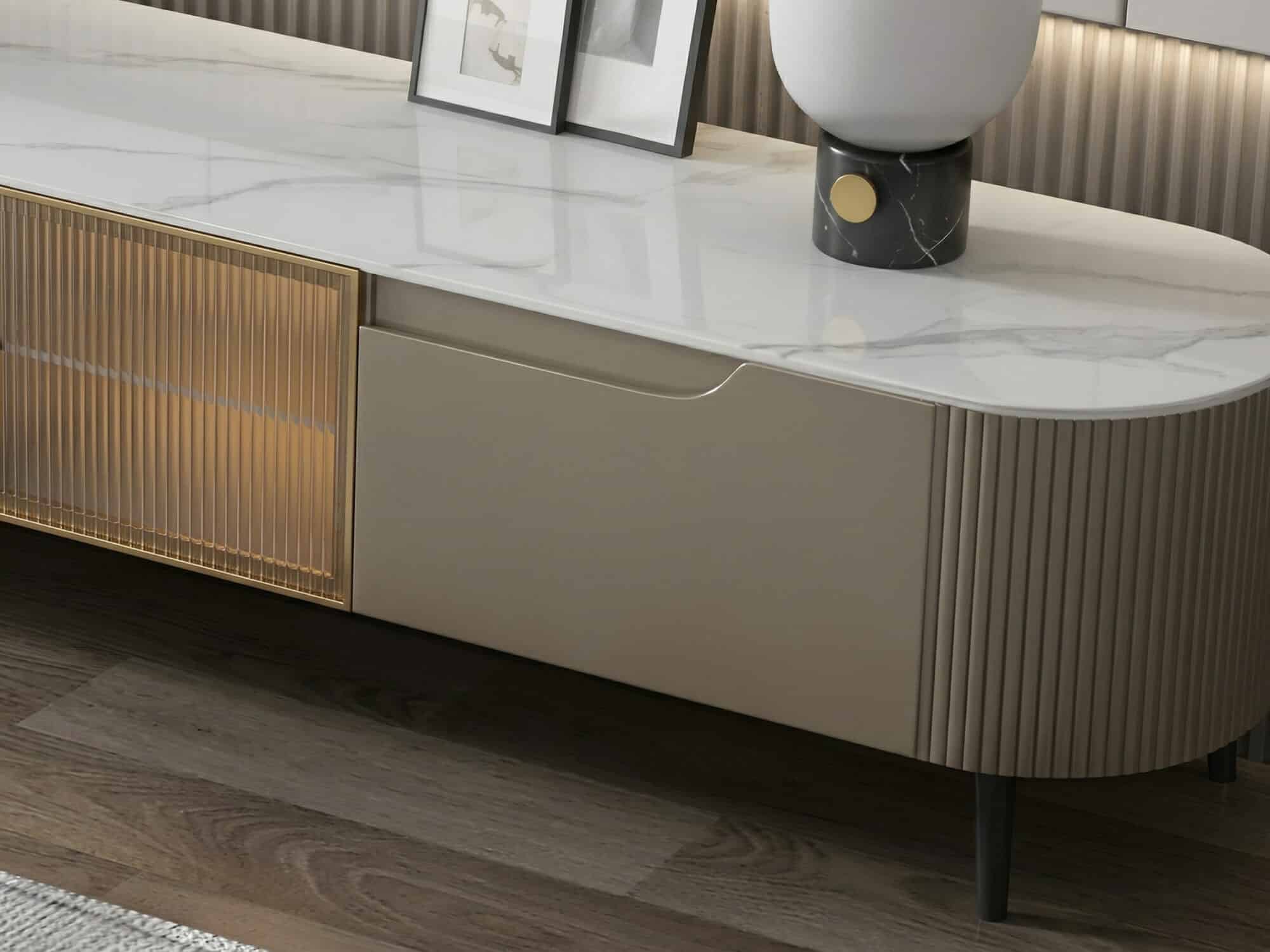 Modern Grey Stone Drawers Shelves Long Length TV Stand - resized - 相册图 #5 Modern Grey Stone Drawers Shelves Long Length TV Stand 相册图 #5 resized