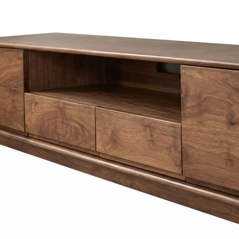 Modern Walnut Wood TV Stand with Storage Cabinets - resized - 相册图 #2 Modern Walnut Wood TV Stand with Storage Cabinets 相册图 #2 resized