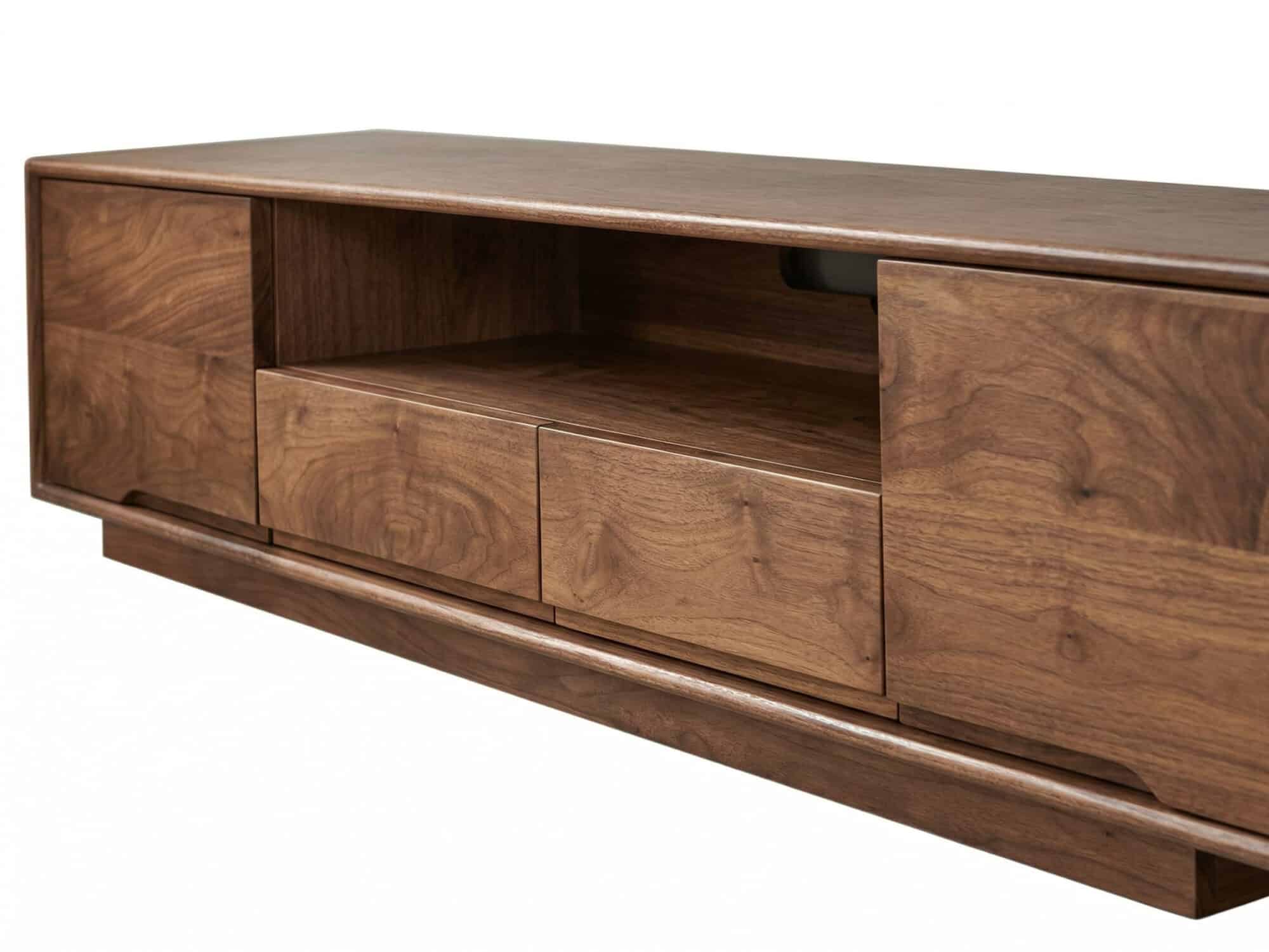 Modern Walnut Wood TV Stand with Storage Cabinets - resized - 相册图 #2 Modern Walnut Wood TV Stand with Storage Cabinets 相册图 #2 resized