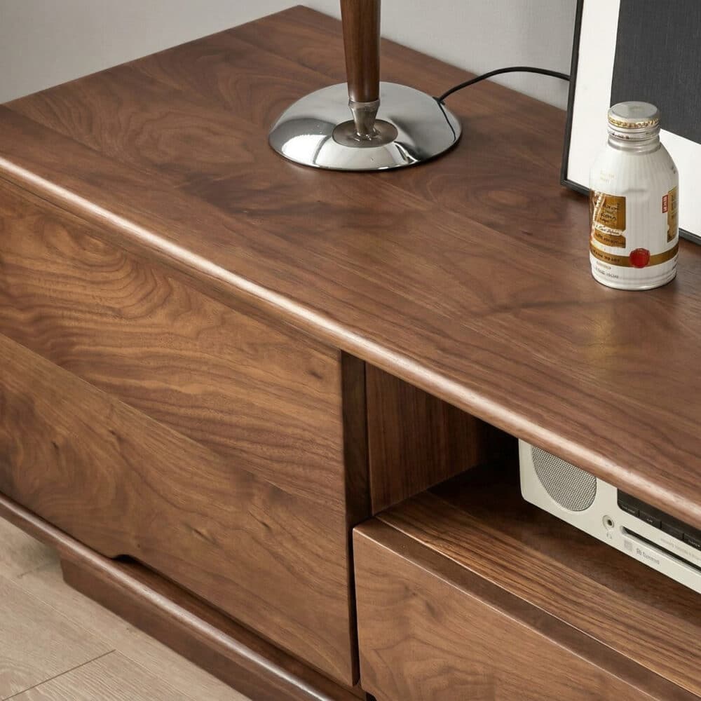 Modern Walnut Wood TV Stand with Storage Cabinets - resized - 相册图 #3 Modern Walnut Wood TV Stand with Storage Cabinets 相册图 #3 resized