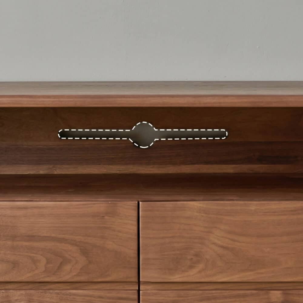 Modern Walnut Wood TV Stand with Storage Cabinets - resized - 相册图 #6 Modern Walnut Wood TV Stand with Storage Cabinets 相册图 #6 resized