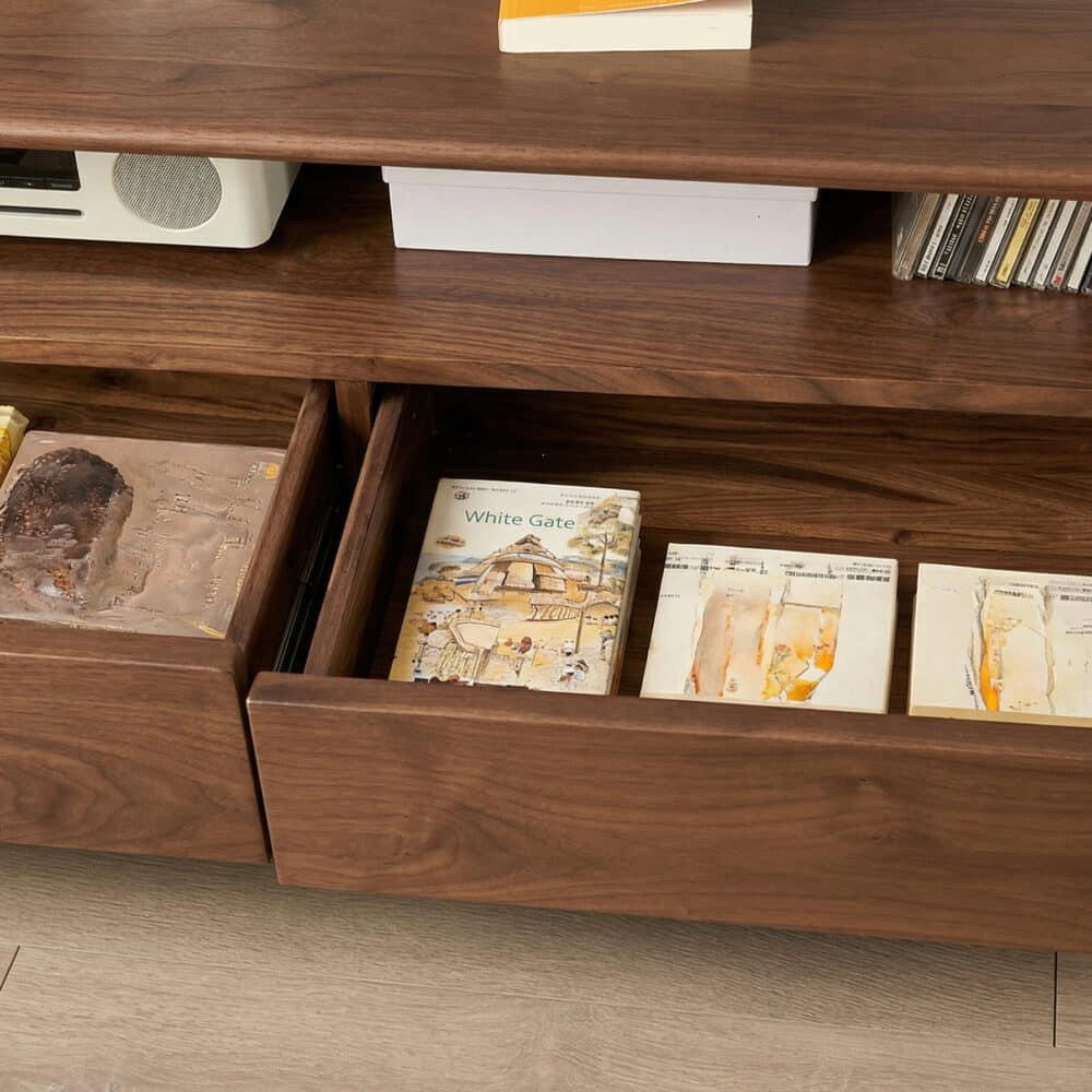 Modern Walnut Wood TV Stand with Storage Cabinets - resized - 相册图 #8 Modern Walnut Wood TV Stand with Storage Cabinets 相册图 #8 resized