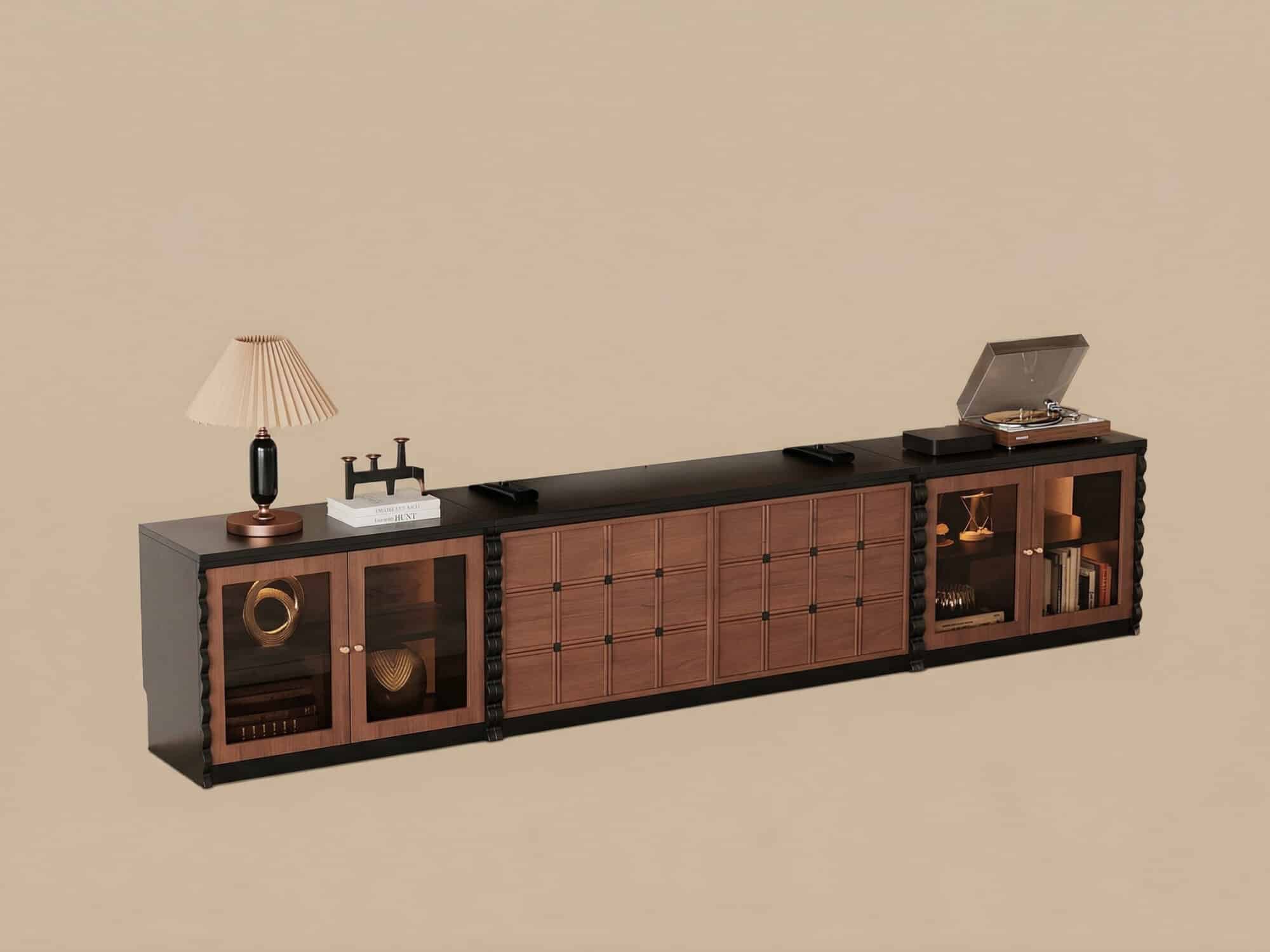 Modular Wooden TV Stand Set Optional Combination Media Console with Storage Cabinets - resized - 相册图 #7 Modular Wooden TV Stand Set Optional Combination Media Console with Storage Cabinets 相册图 #7 resized