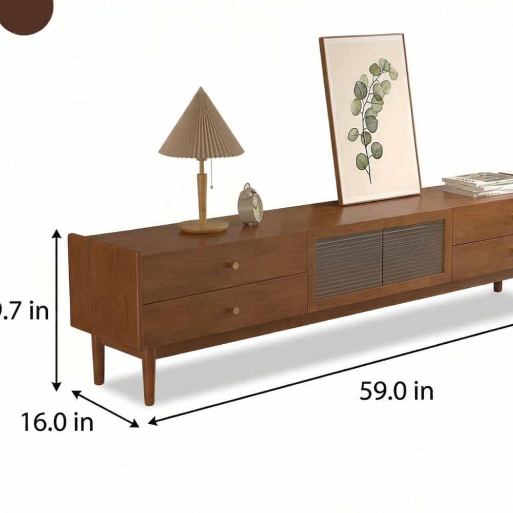 Nut-Brown Oak Medium Wood Tone TV Stand with Storage - dimensions - 相册图 #13 Nut-Brown Oak Medium Wood Tone TV Stand with Storage 相册图 #13 dimensions