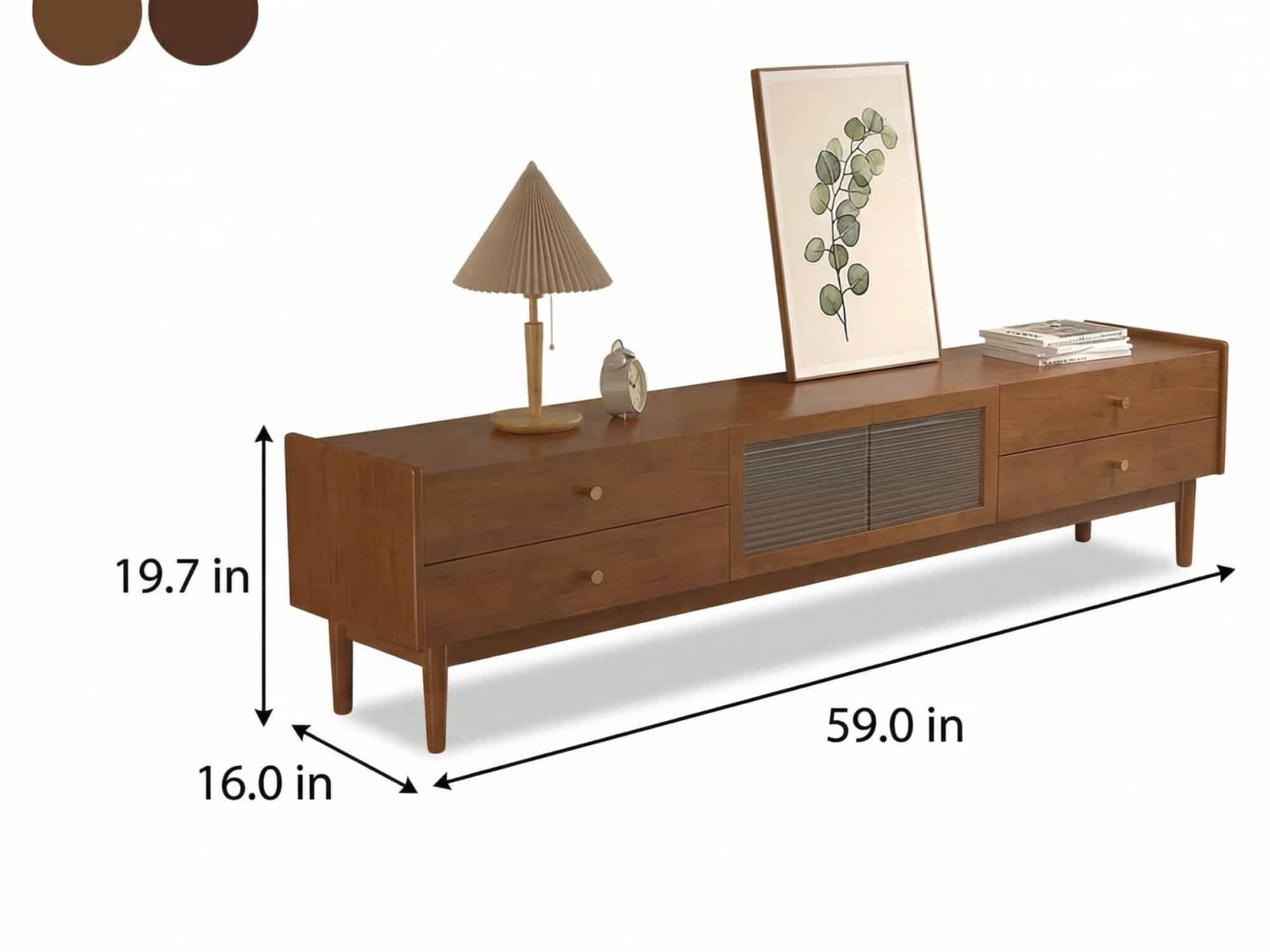 Nut-Brown Oak Medium Wood Tone TV Stand with Storage - dimensions - 相册图 #13 Nut-Brown Oak Medium Wood Tone TV Stand with Storage 相册图 #13 dimensions