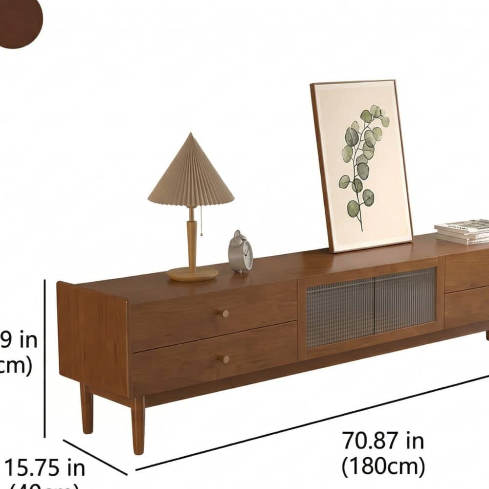 Nut-Brown Oak Medium Wood Tone TV Stand with Storage - dimensions - 相册图 #14 Nut-Brown Oak Medium Wood Tone TV Stand with Storage 相册图 #14 dimensions
