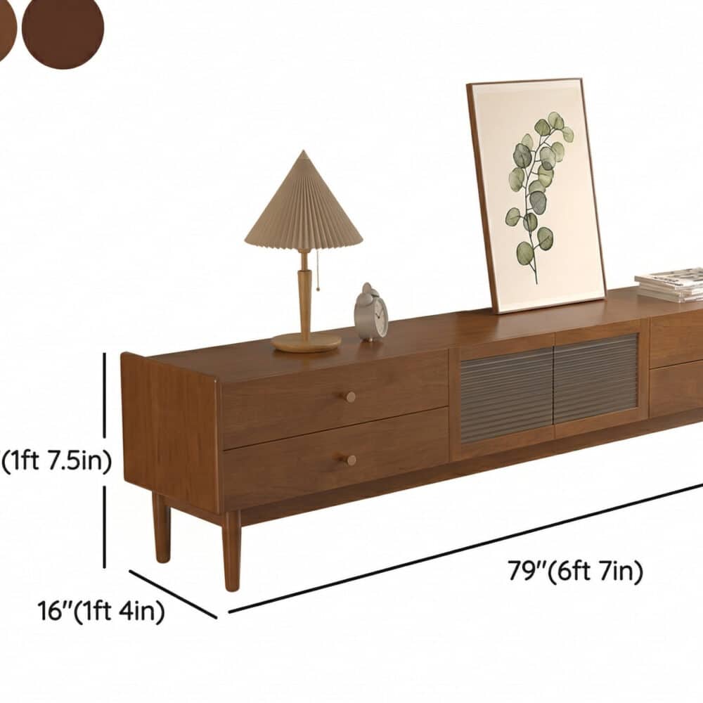 Nut-Brown Oak Medium Wood Tone TV Stand with Storage - dimensions - 相册图 #15 Nut-Brown Oak Medium Wood Tone TV Stand with Storage 相册图 #15 dimensions