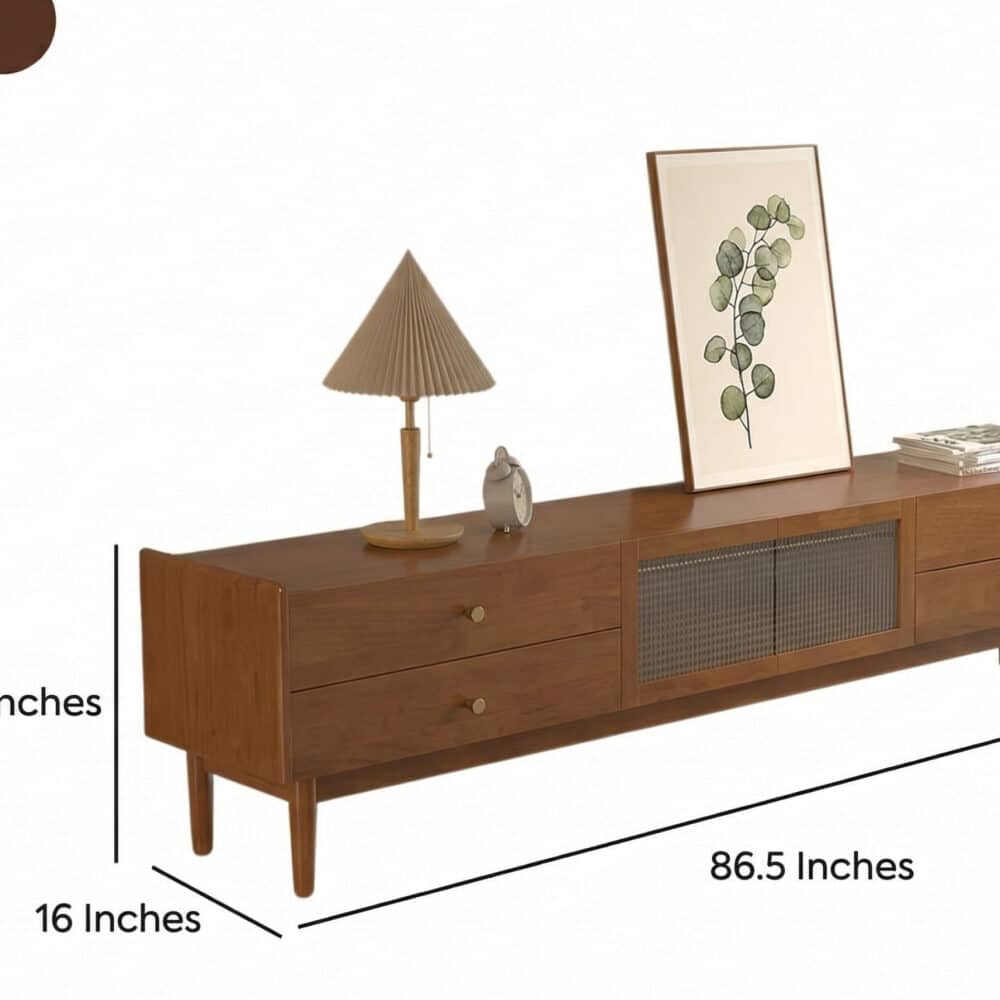 Nut-Brown Oak Medium Wood Tone TV Stand with Storage - dimensions - 相册图 #16 Nut-Brown Oak Medium Wood Tone TV Stand with Storage 相册图 #16 dimensions