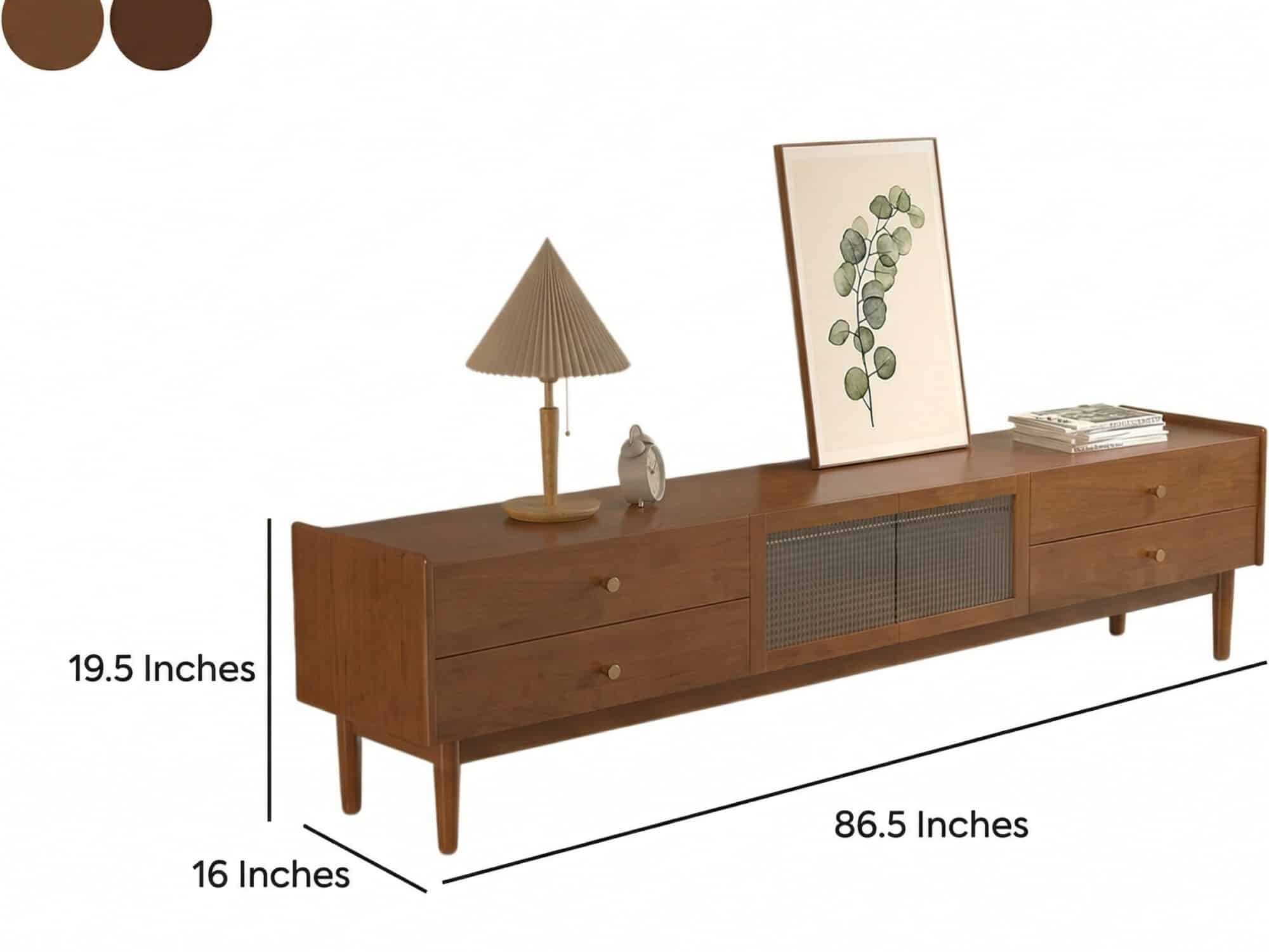 Nut-Brown Oak Medium Wood Tone TV Stand with Storage - dimensions - 相册图 #16 Nut-Brown Oak Medium Wood Tone TV Stand with Storage 相册图 #16 dimensions