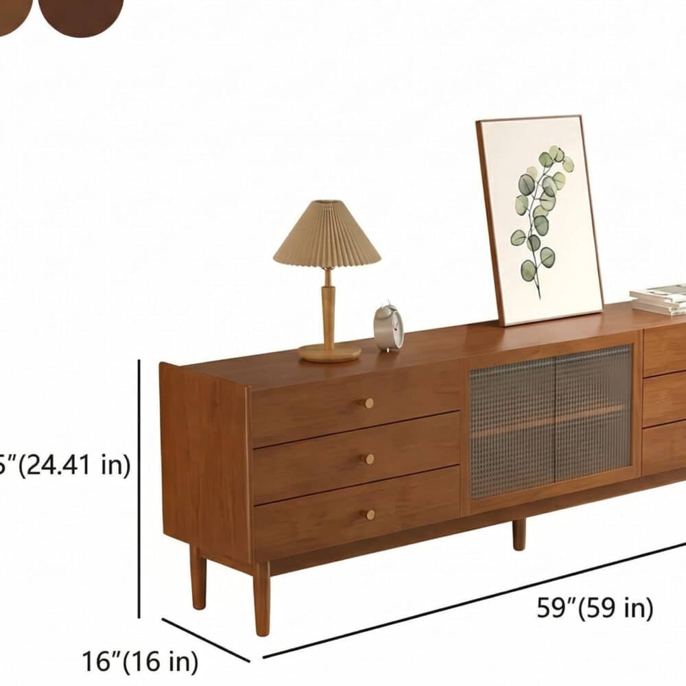 Nut-Brown Oak Medium Wood Tone TV Stand with Storage - dimensions - 相册图 #17 Nut-Brown Oak Medium Wood Tone TV Stand with Storage 相册图 #17 dimensions