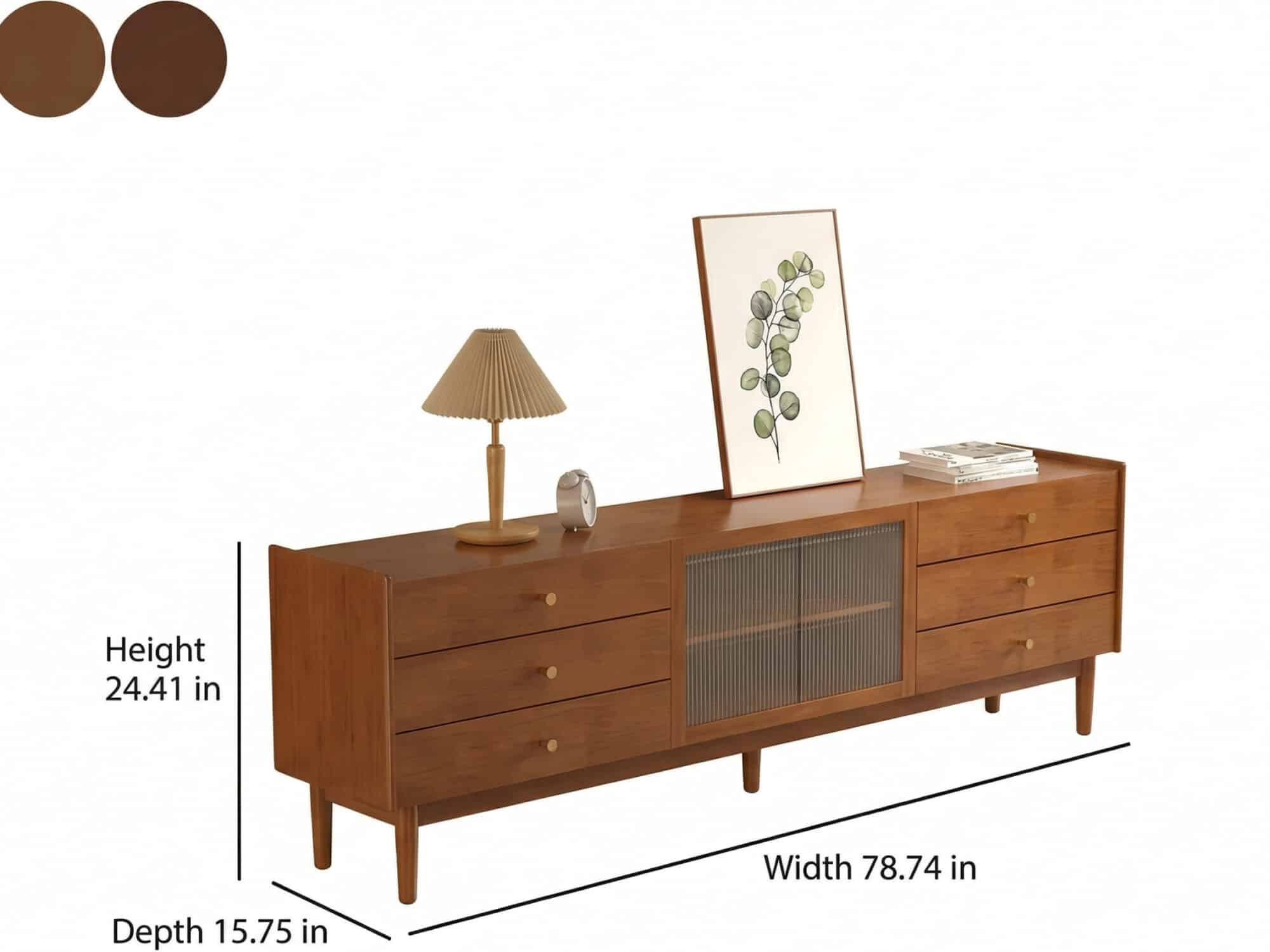 Nut-Brown Oak Medium Wood Tone TV Stand with Storage - dimensions - 相册图 #19 Nut-Brown Oak Medium Wood Tone TV Stand with Storage 相册图 #19 dimensions