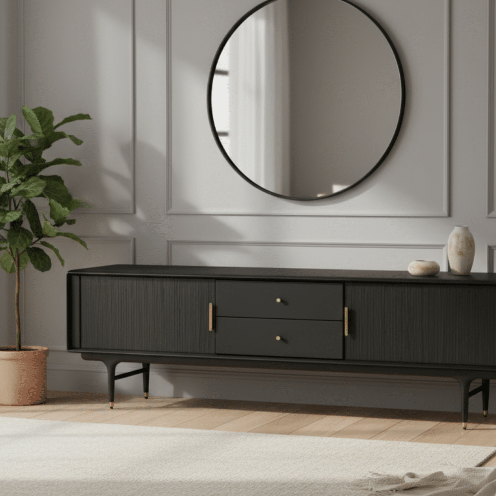 The Asher Oak Wood TV Stand - scene - 相册图 #5 The Asher Oak Wood TV Stand 相册图 #5 scene