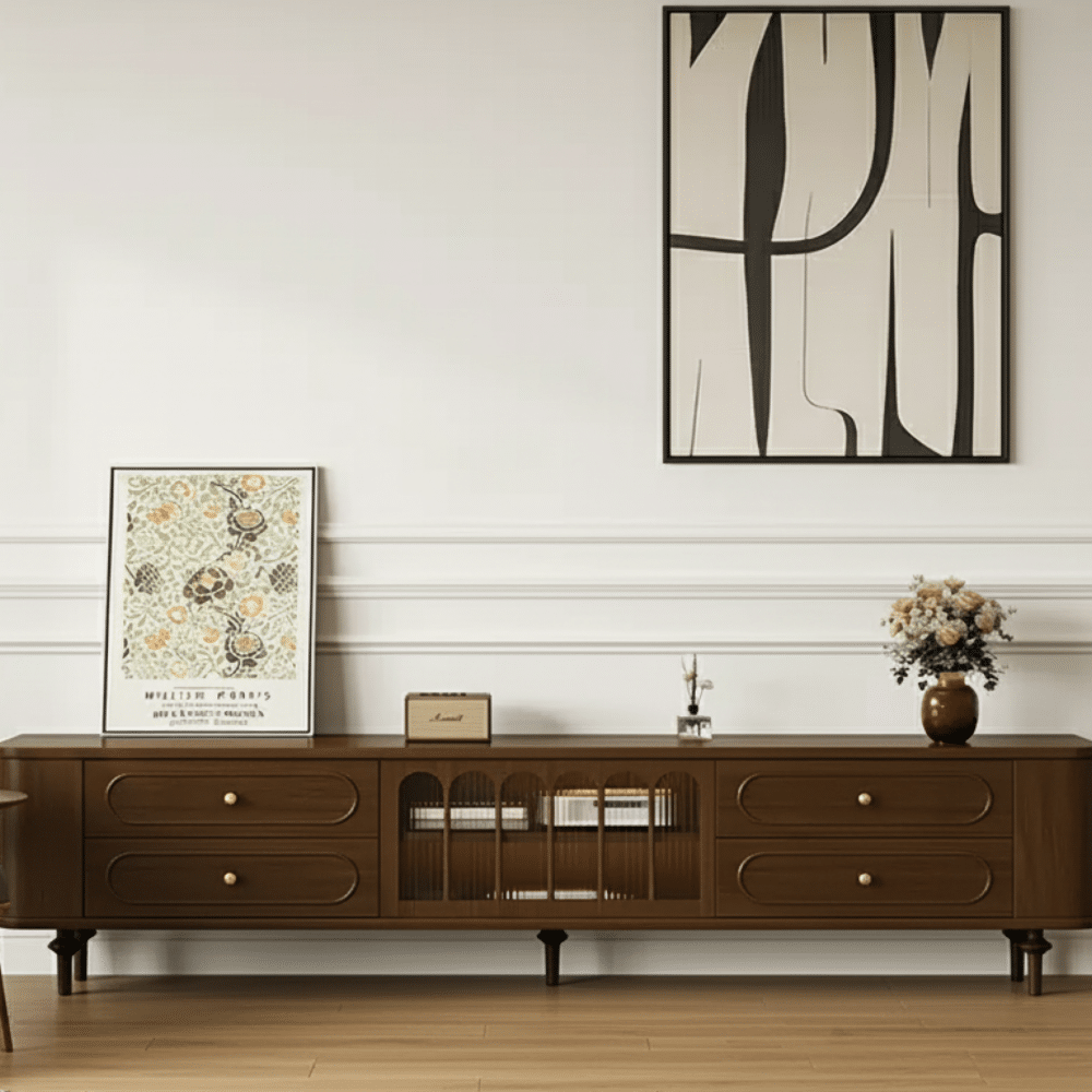 The Asher Solid Walnut TV Stand - scene - 相册图 #4 The Asher Solid Walnut TV Stand 相册图 #4 scene