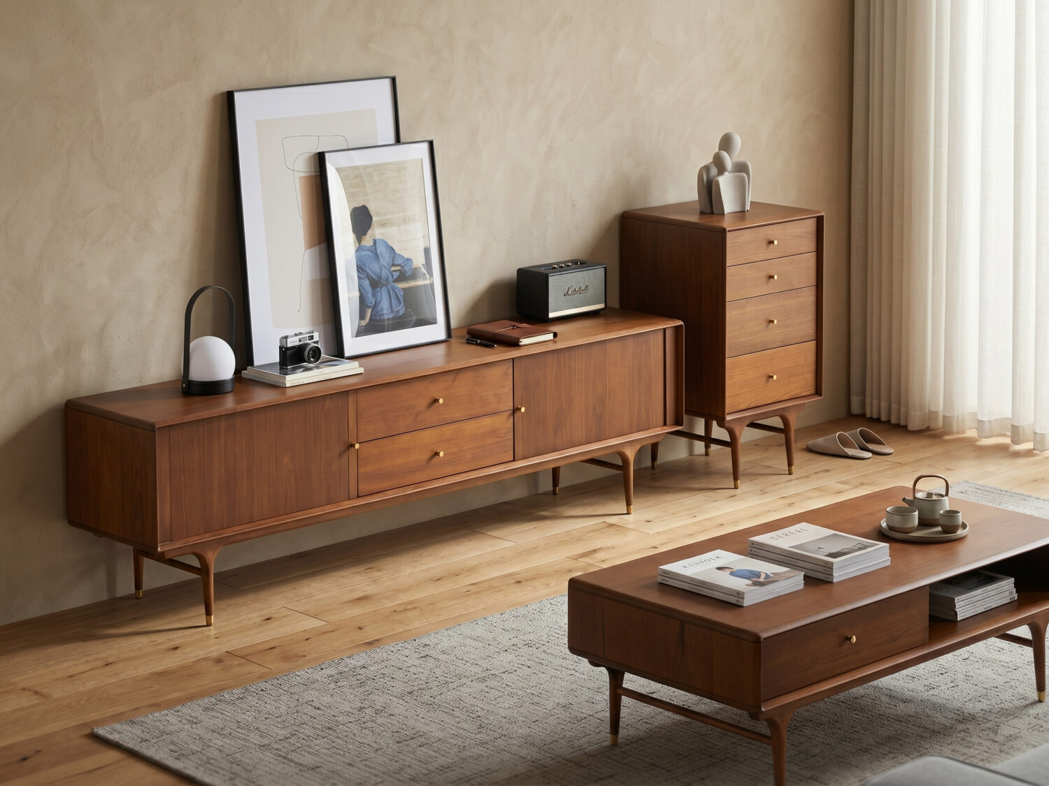 The Asher Solid Wood TV Stand 相册图 #1 scene