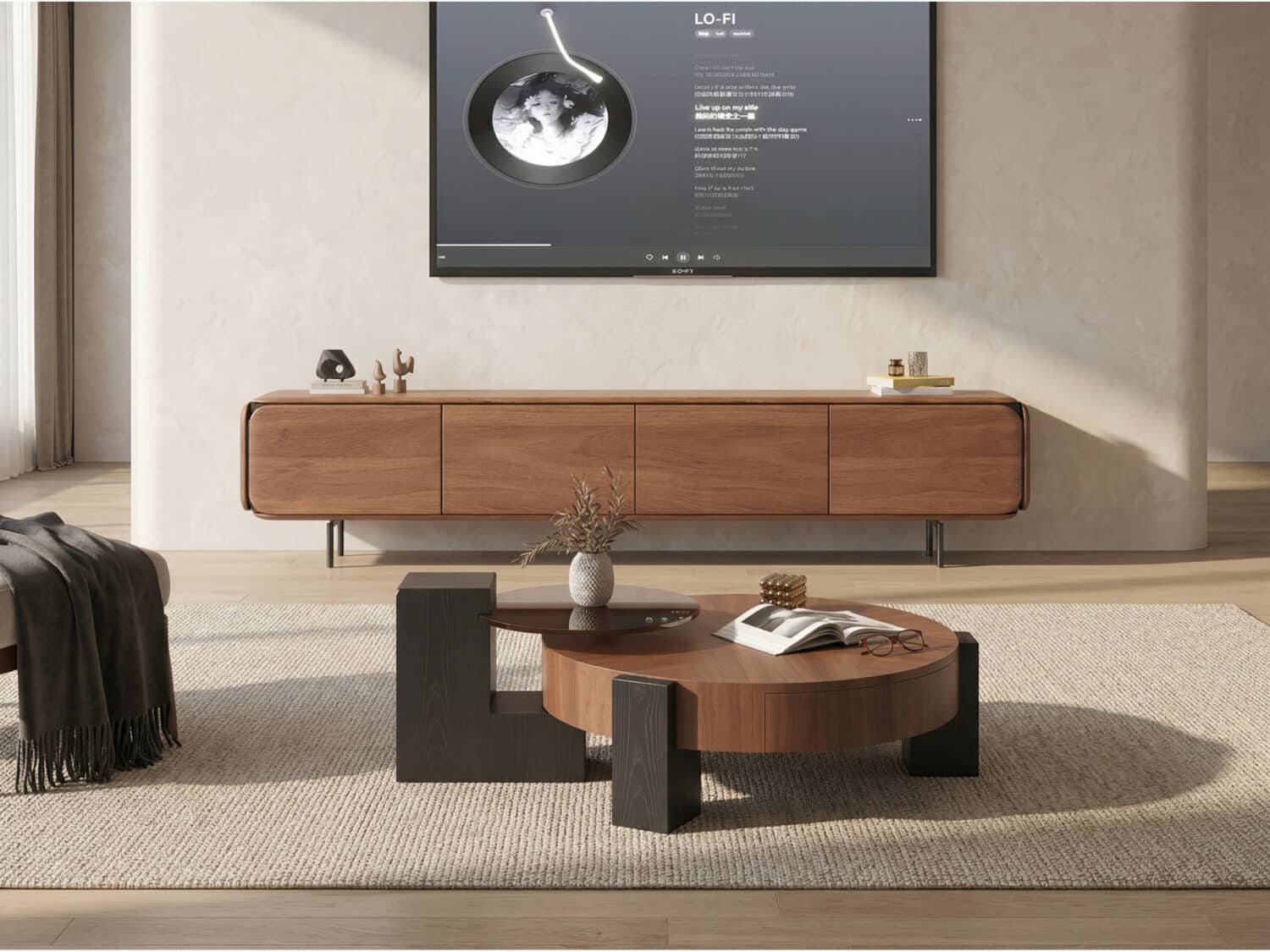 TV Stand Wooden TV Cabinet Modern Design Spacious Storage Elegant Aesthetic 相册图 #1 scene