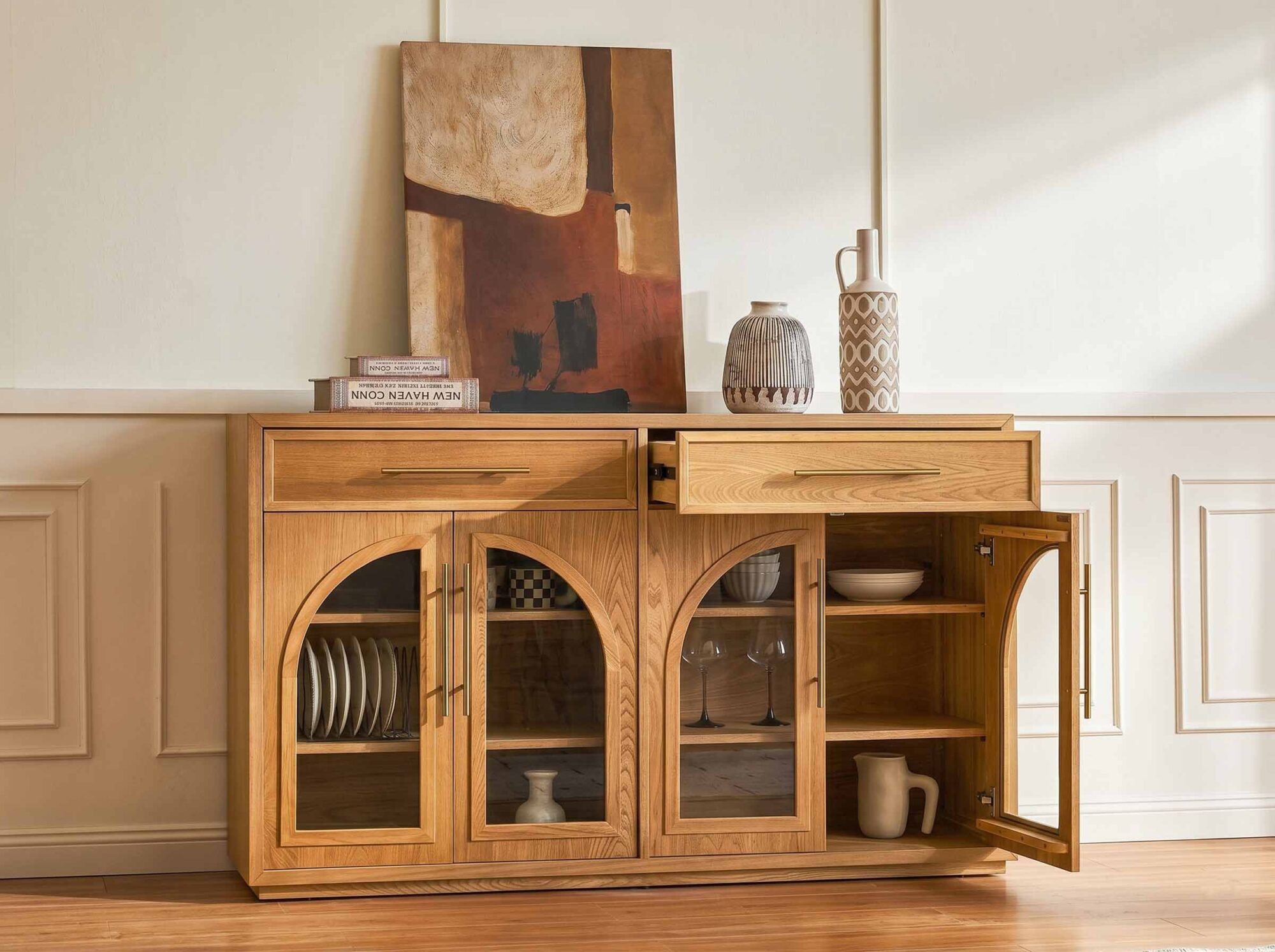 Valborg Elm Wood Sideboard