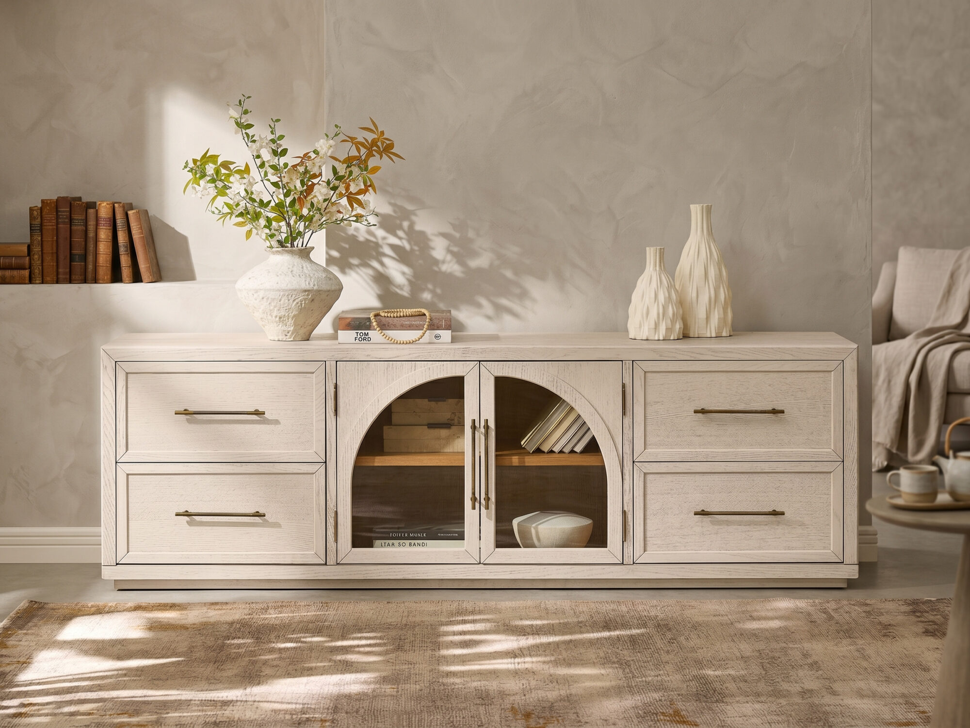 Valborg Solid Oak Media Console 相册图 #103 scene