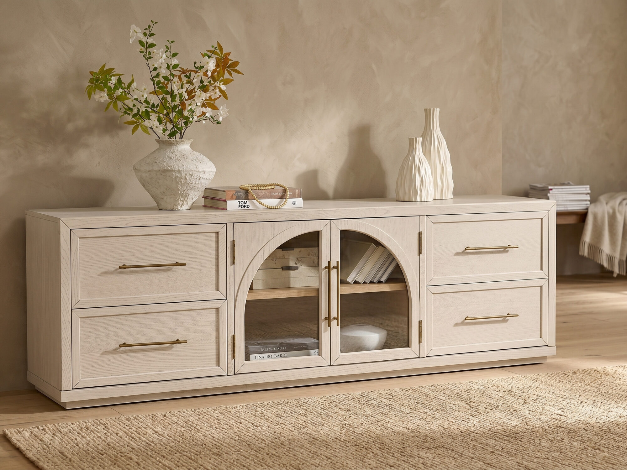 Valborg Solid Oak Media Console 相册图 #105 scene