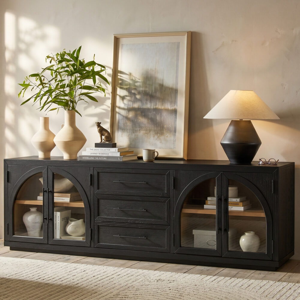 Valborg Solid Oak Media Console 相册图 #13 scene