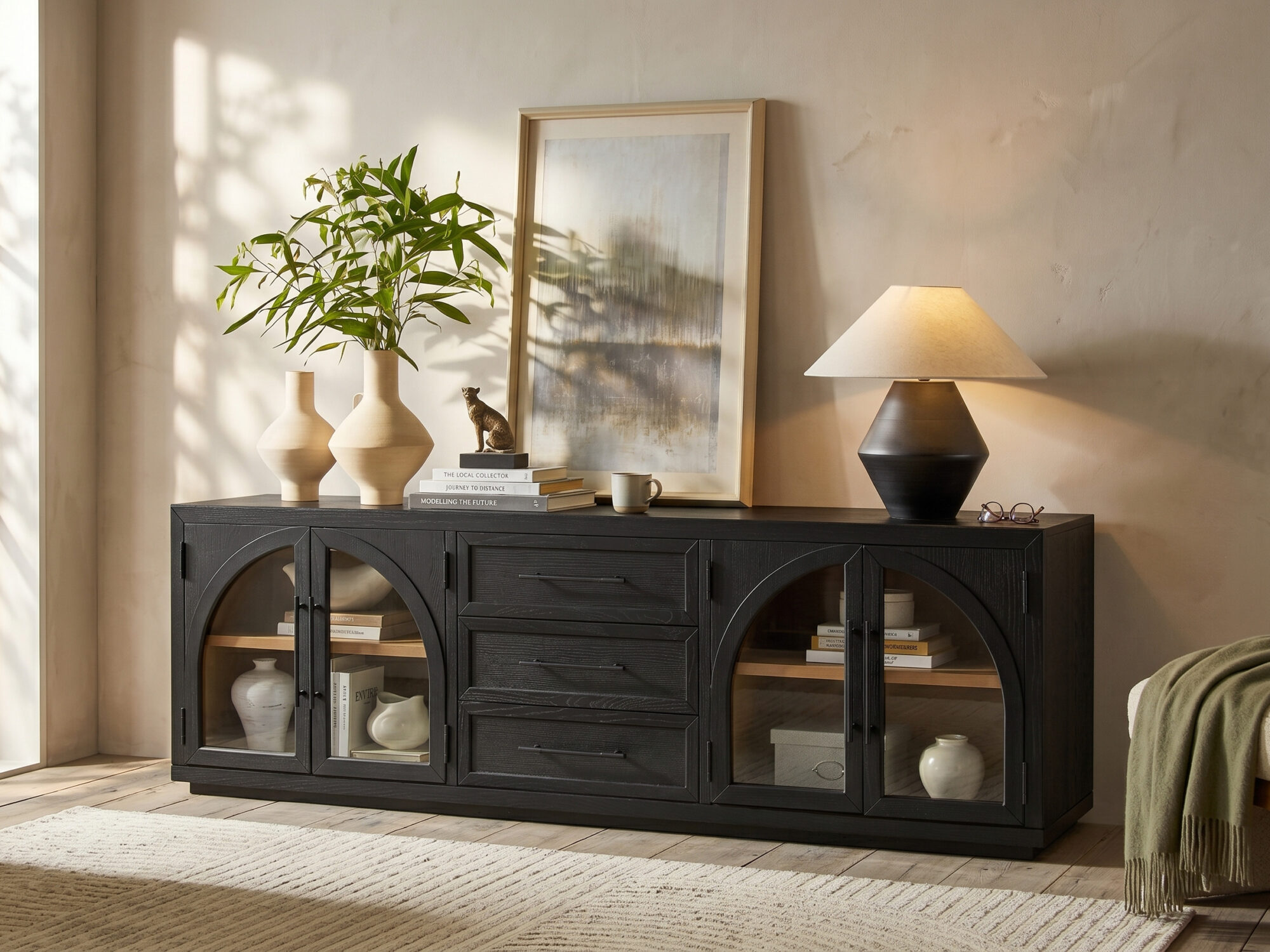 Valborg Solid Oak Media Console 相册图 #13 scene