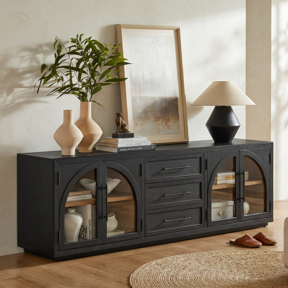 Valborg Solid Oak Media Console 相册图 #14 scene