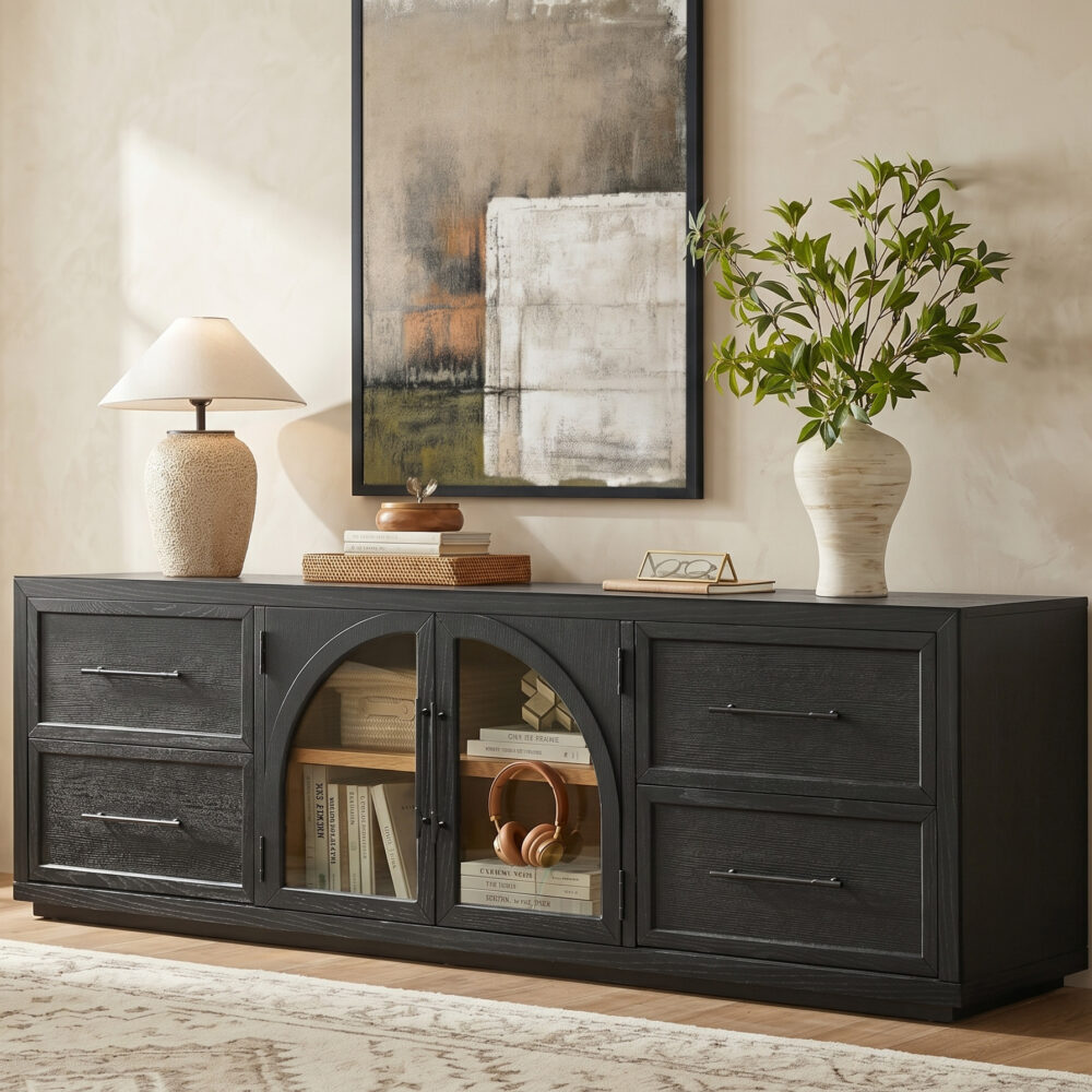 Valborg Solid Oak Media Console 相册图 #22 scene