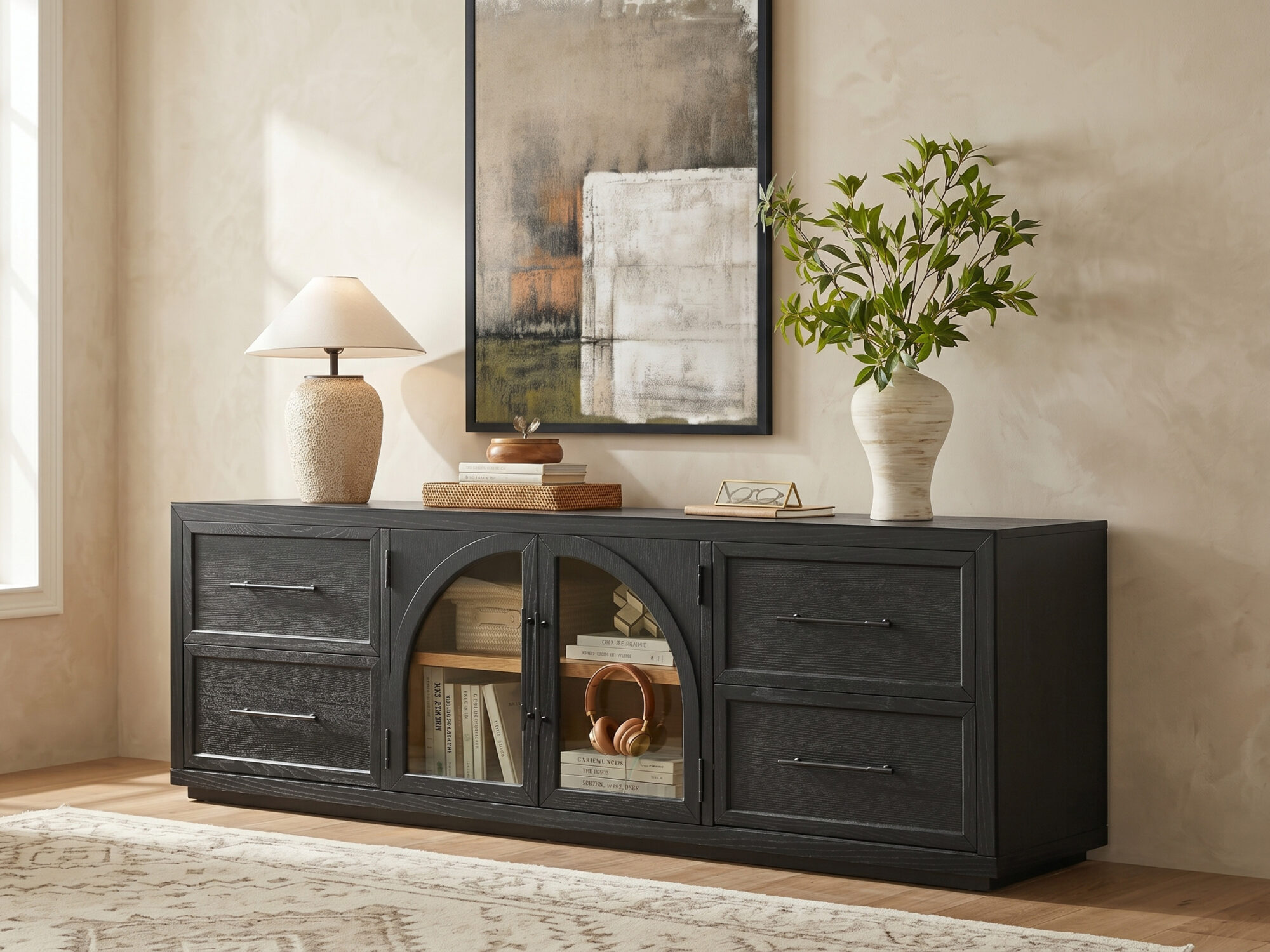 Valborg Solid Oak Media Console 相册图 #22 scene