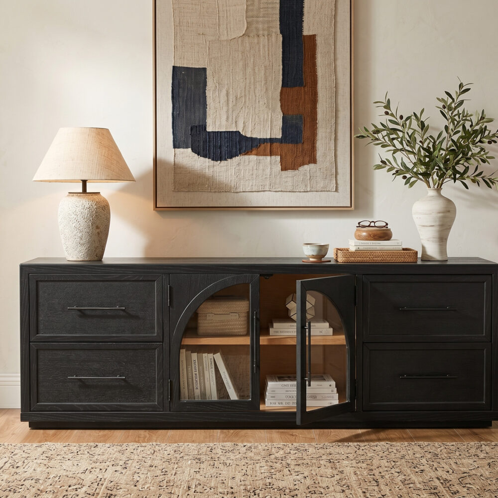 Valborg Solid Oak Media Console 相册图 #23 scene