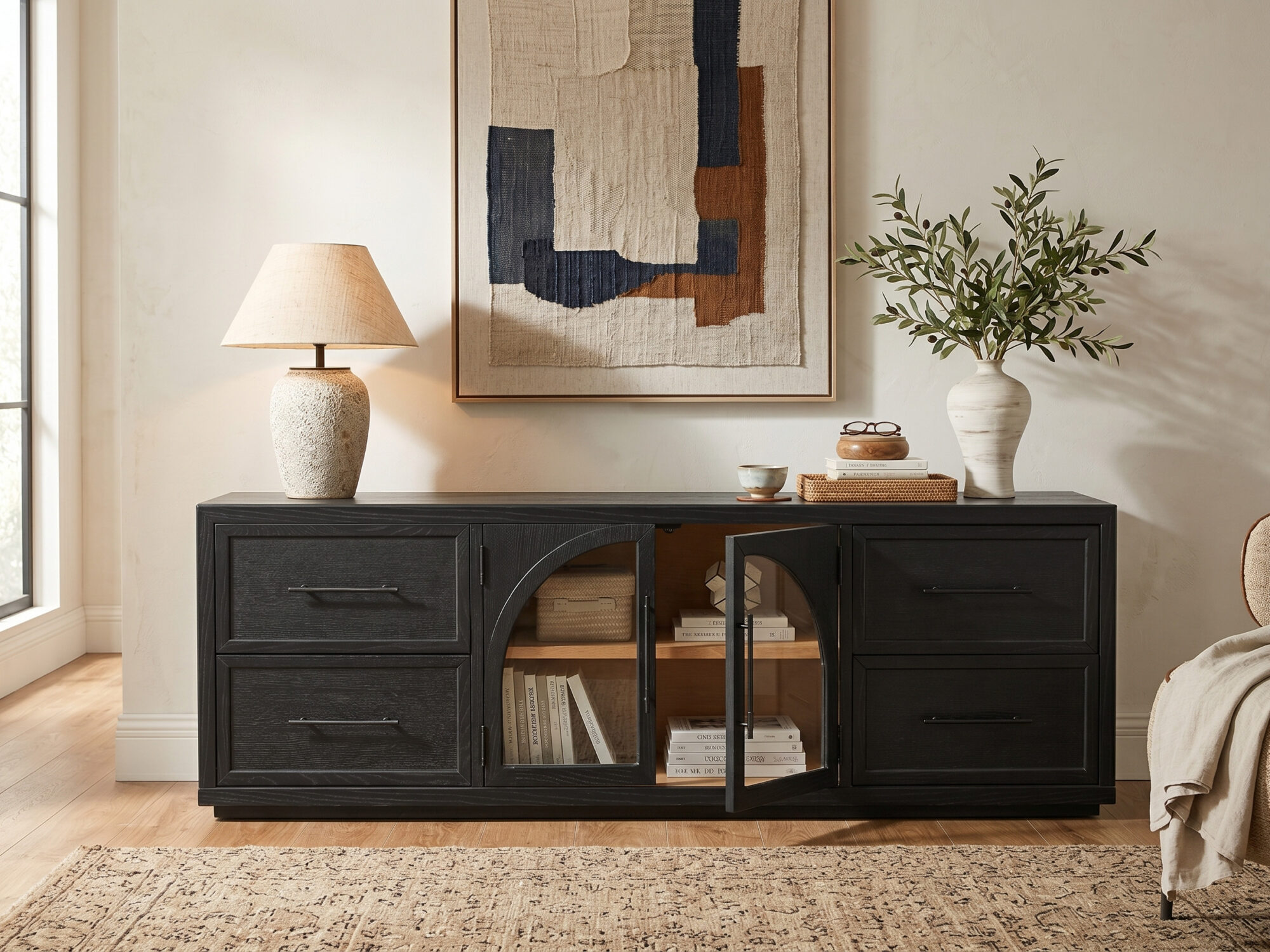 Valborg Solid Oak Media Console 相册图 #23 scene