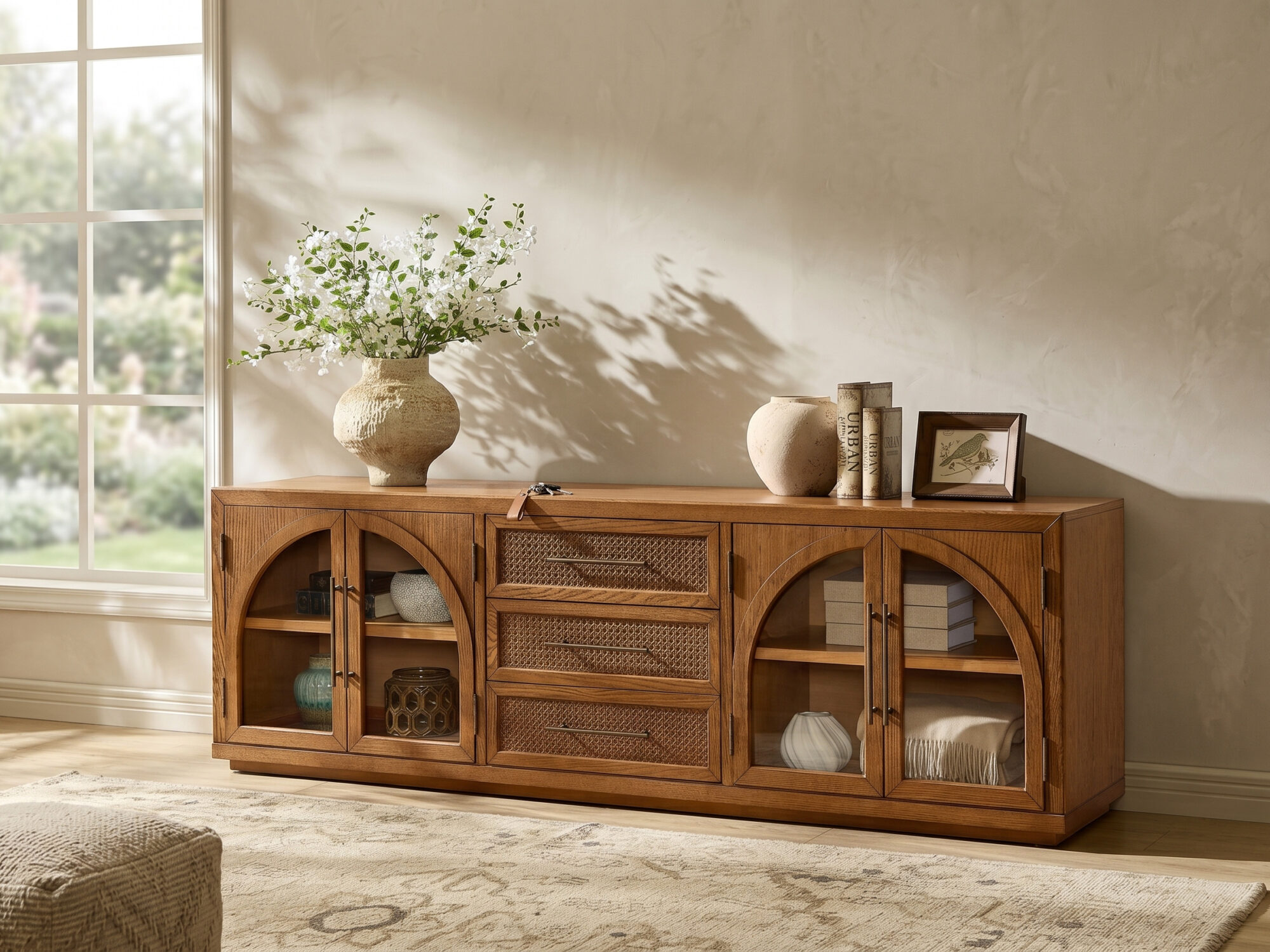 Valborg Solid Oak Media Console 相册图 #32 scene