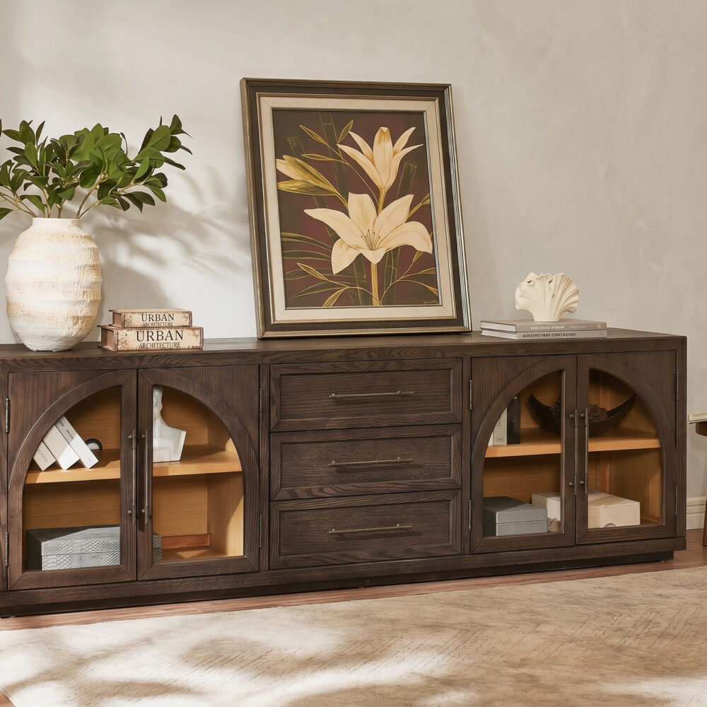 Valborg Solid Oak Media Console 相册图 #39 scene