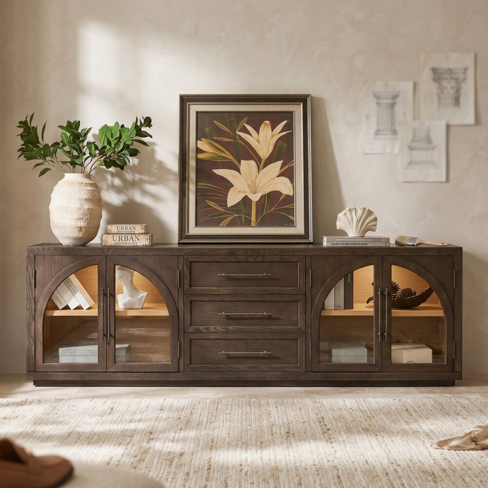 Valborg Solid Oak Media Console 相册图 #40 scene