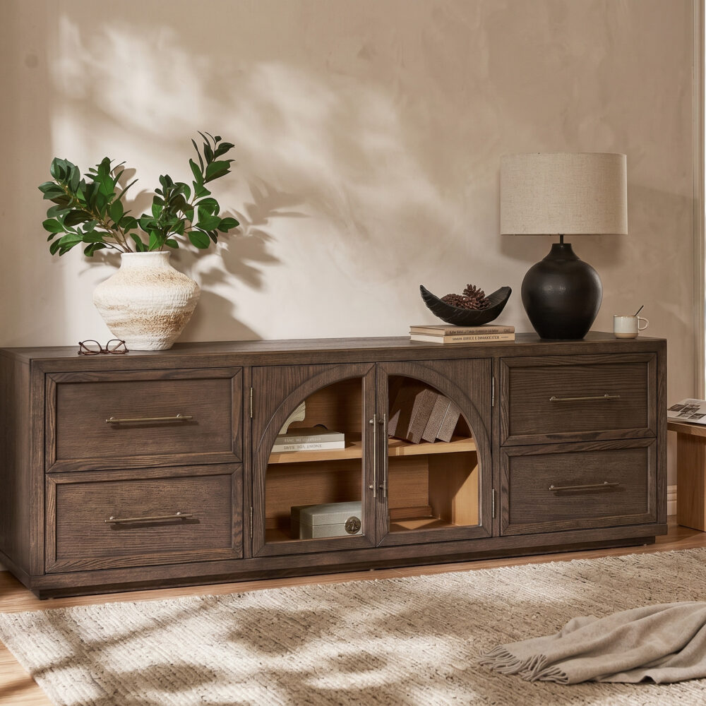 Valborg Solid Oak Media Console 相册图 #49 scene