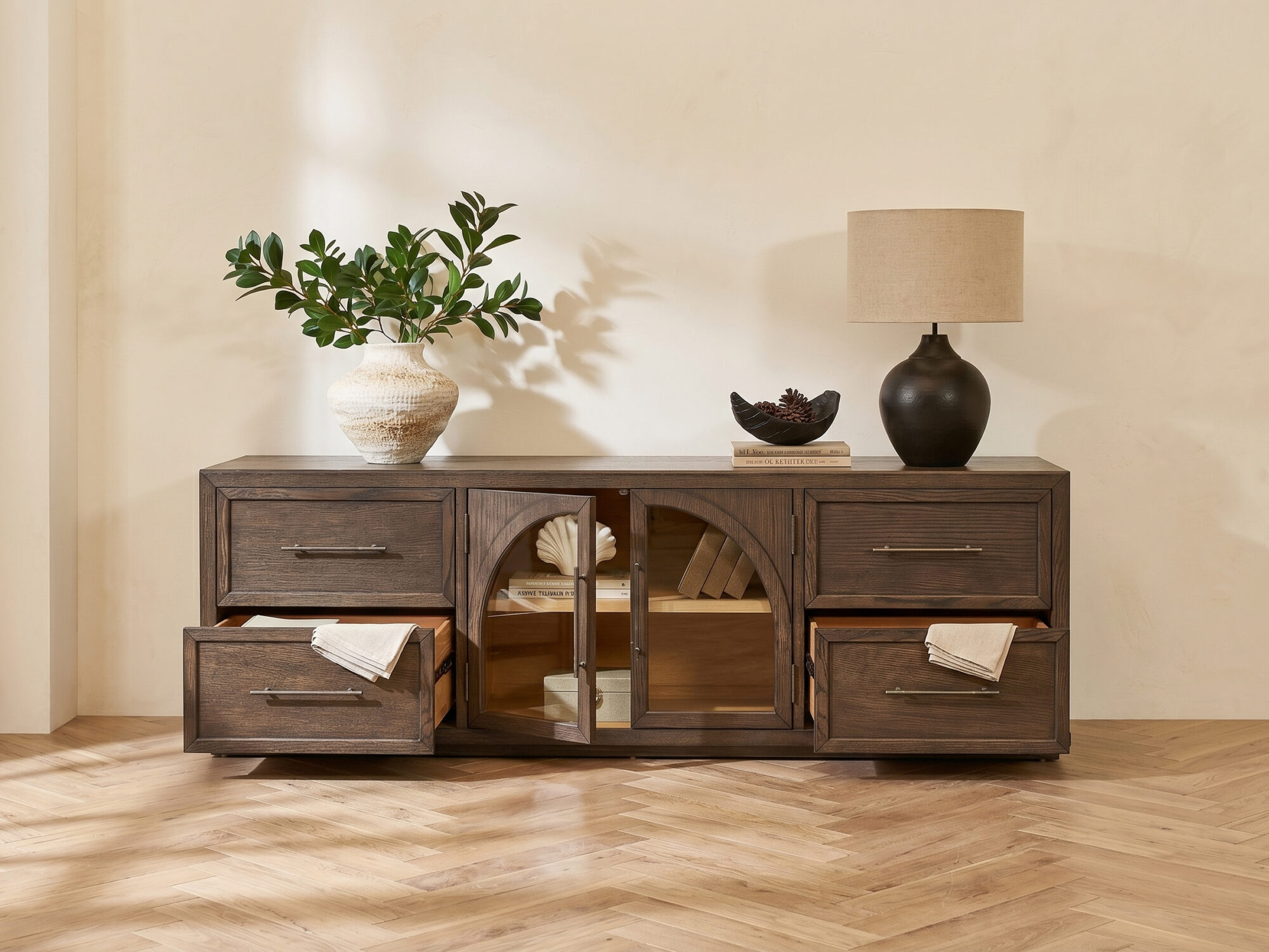 Valborg Solid Oak Media Console 相册图 #50 scene