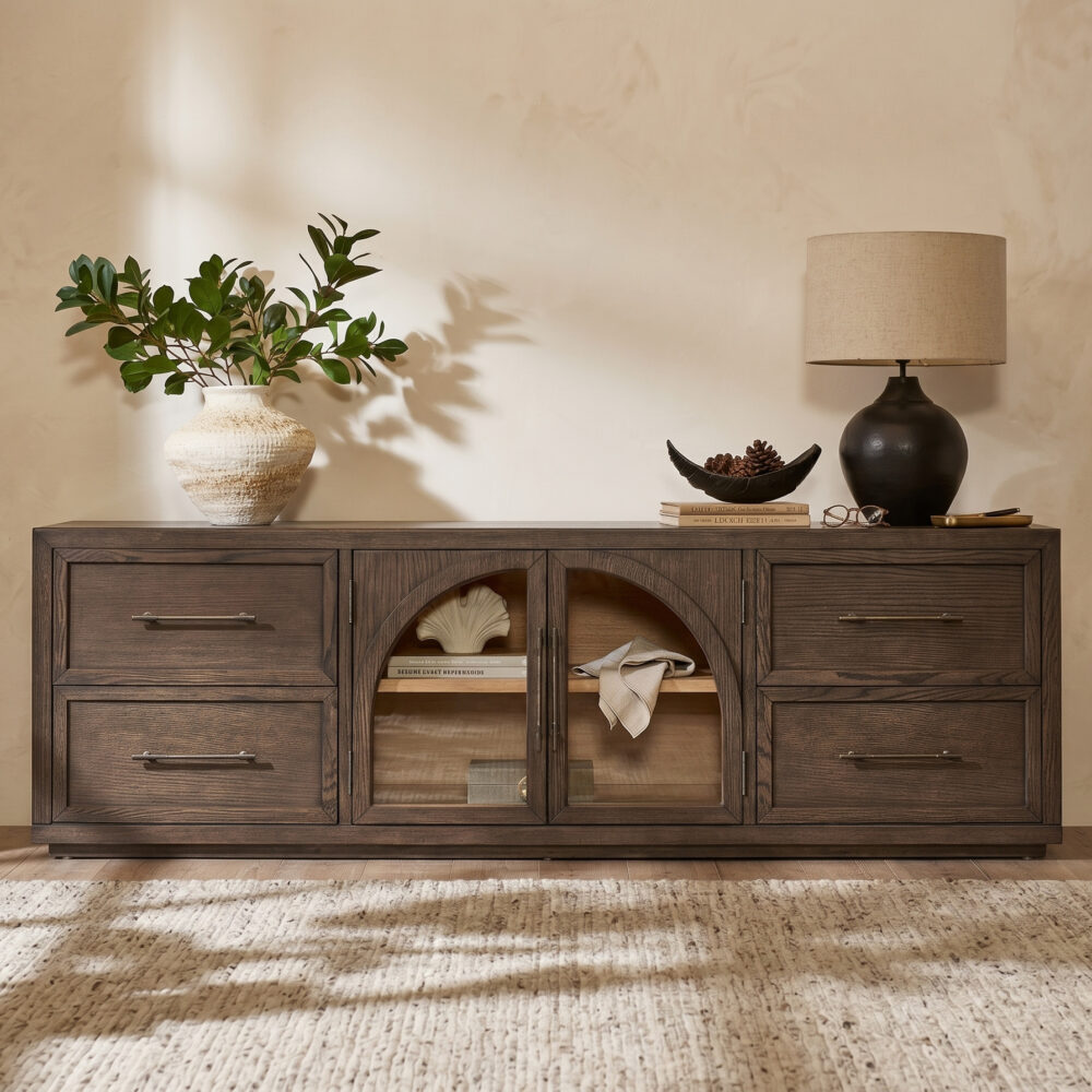 Valborg Solid Oak Media Console 相册图 #51 scene