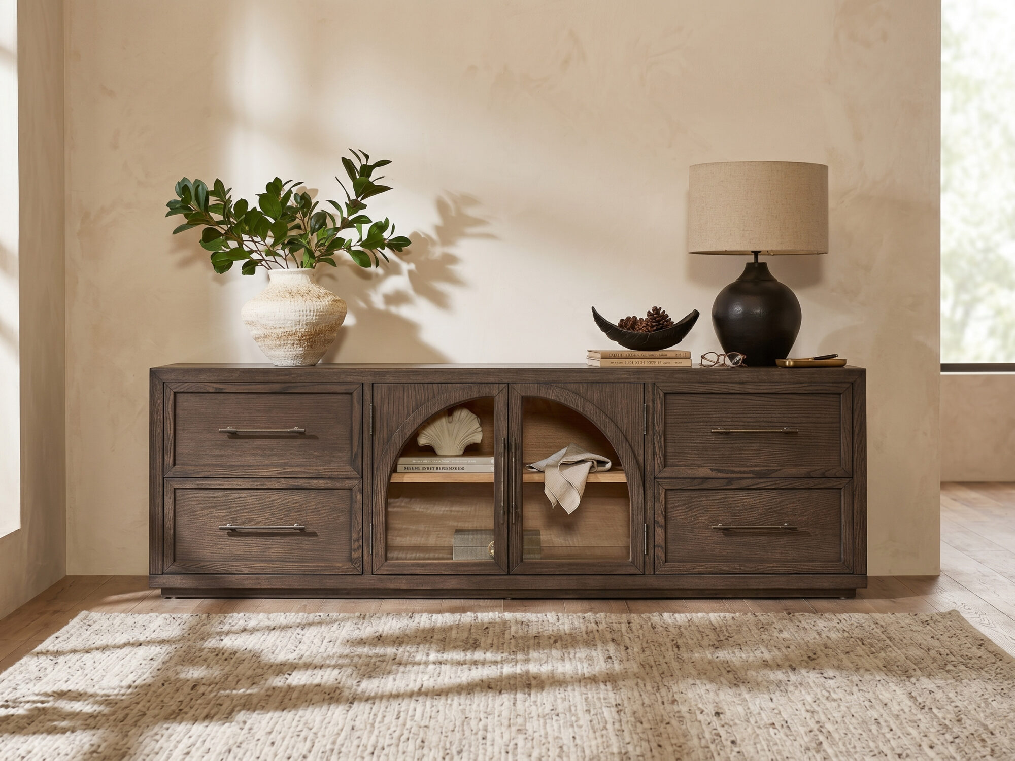 Valborg Solid Oak Media Console 相册图 #51 scene