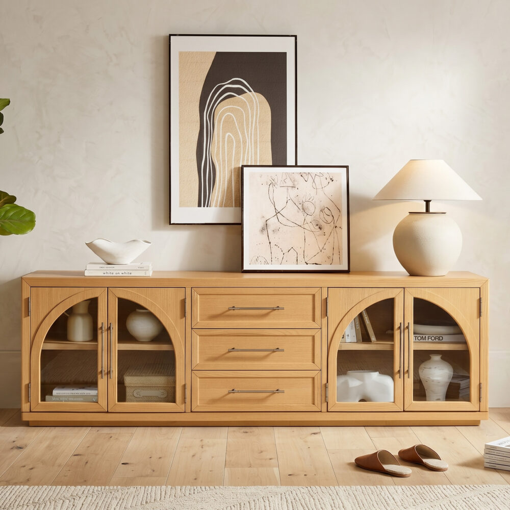 Valborg Solid Oak Media Console 相册图 #60 scene